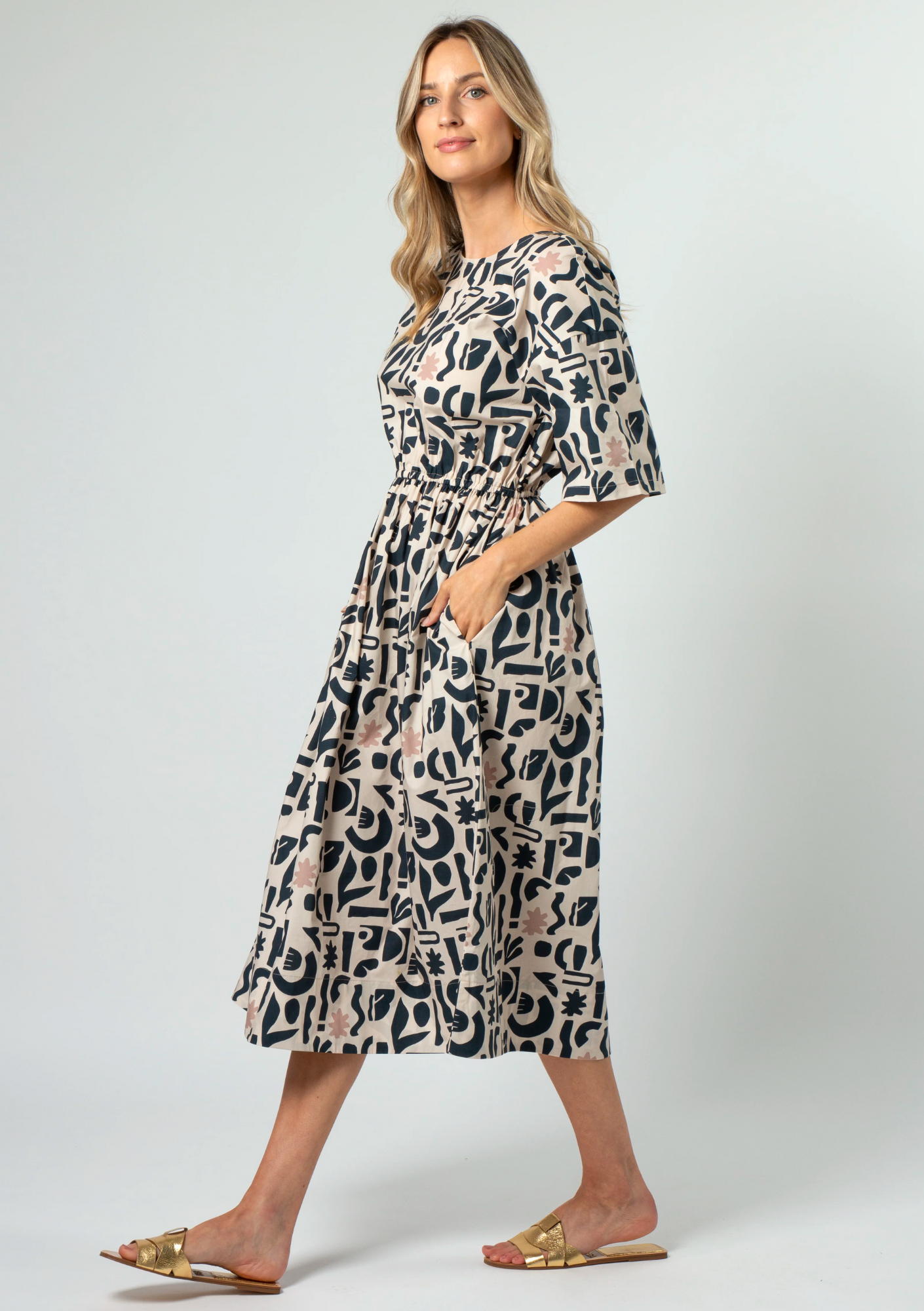 Carrie Dress - Navy Geo