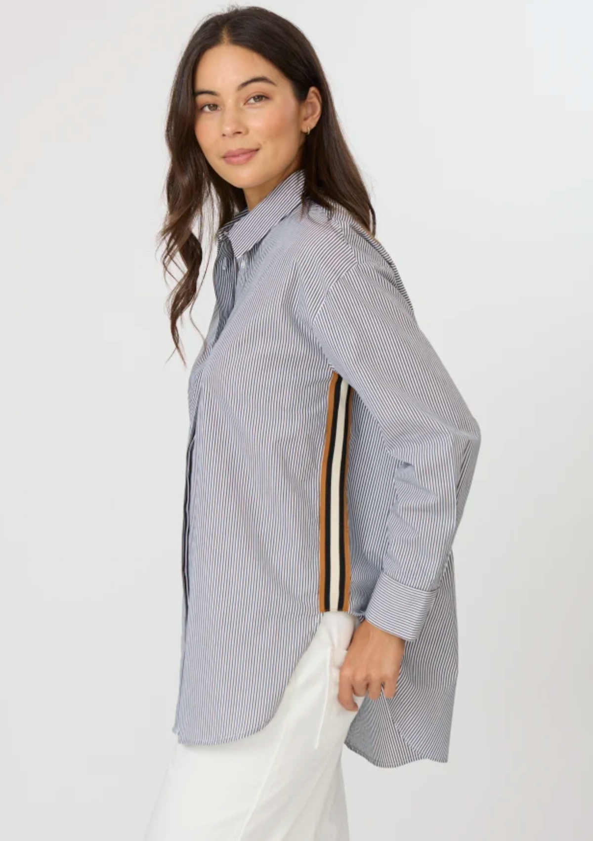 Stella + Gemma Casino Shirt - Black / White Stripe
