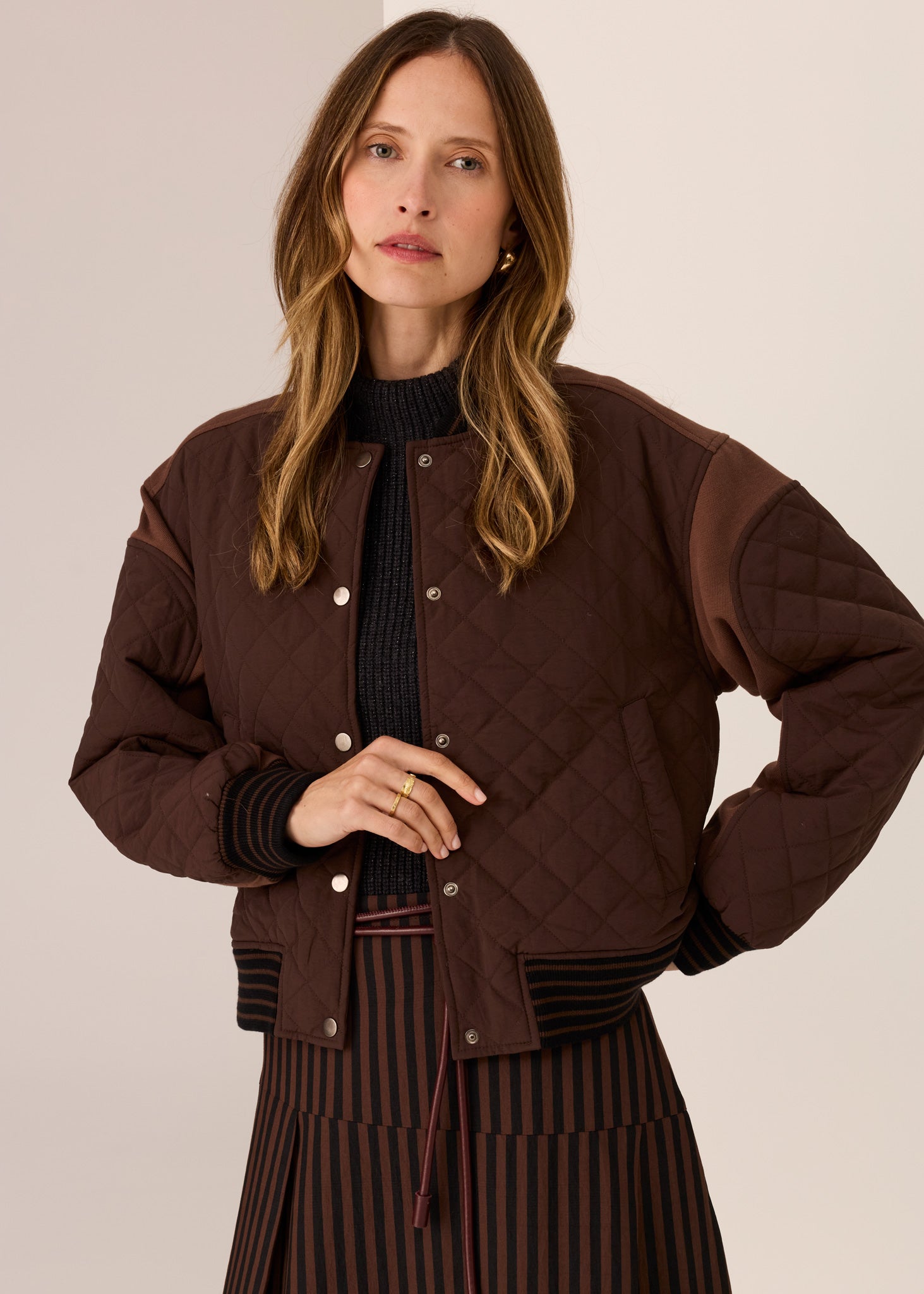 Cassidy Varsity Jacket - Choc / Choc