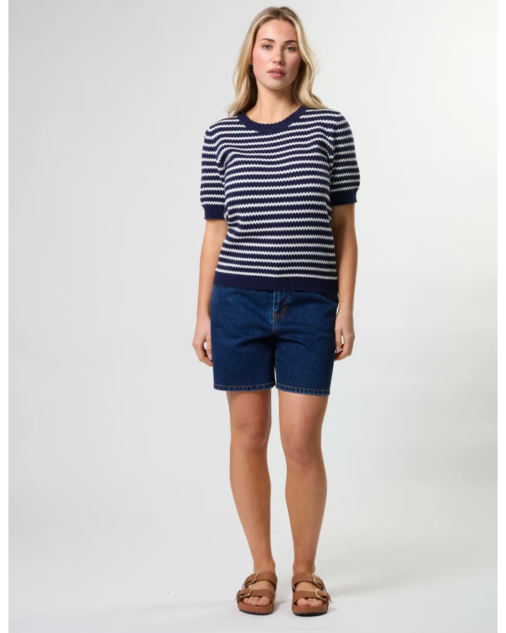 Charly Knit - Navy & White Stripe