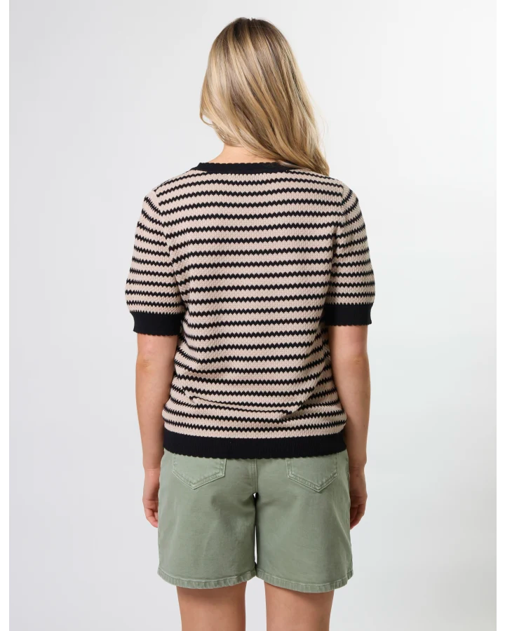 Charly Knit - Sand & Black Stripe