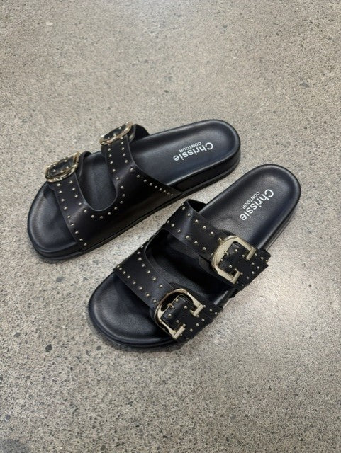 Chrissie Star Studded Slide - Kid Black