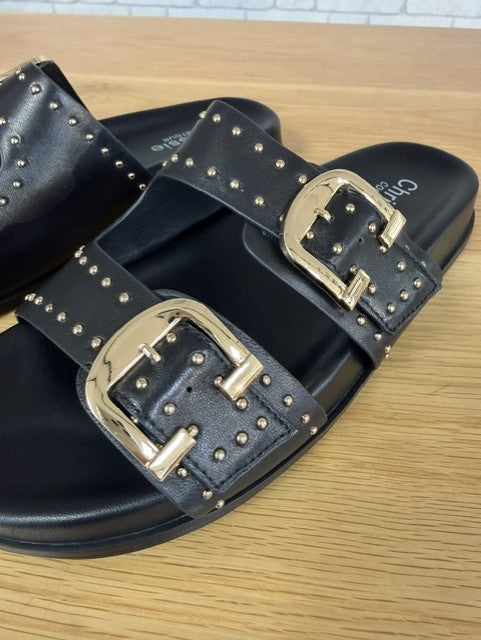 Chrissie Star Studded Slide - Kid Black