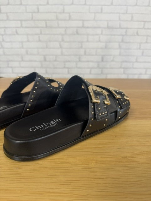 Chrissie Star Studded Slide - Kid Black