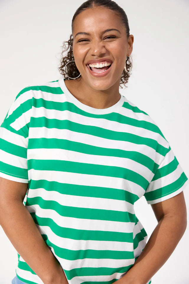 Columbus Stripe T Shirt - Green COMING SOON