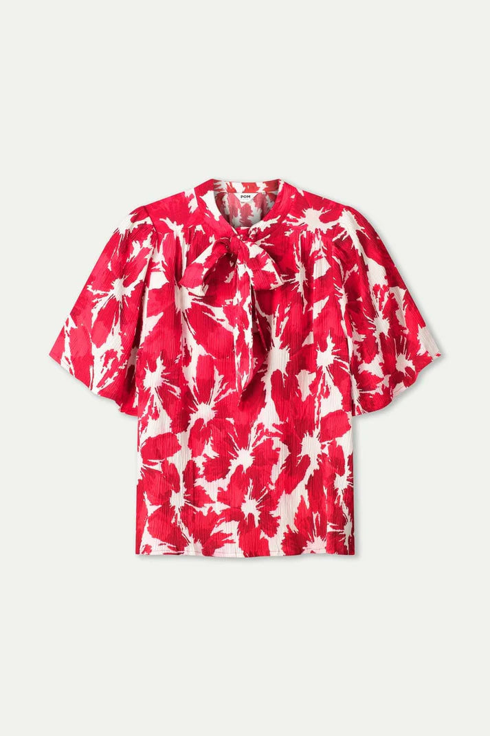 Top - Crinkle Bubble Bloom Red PRE ORDER