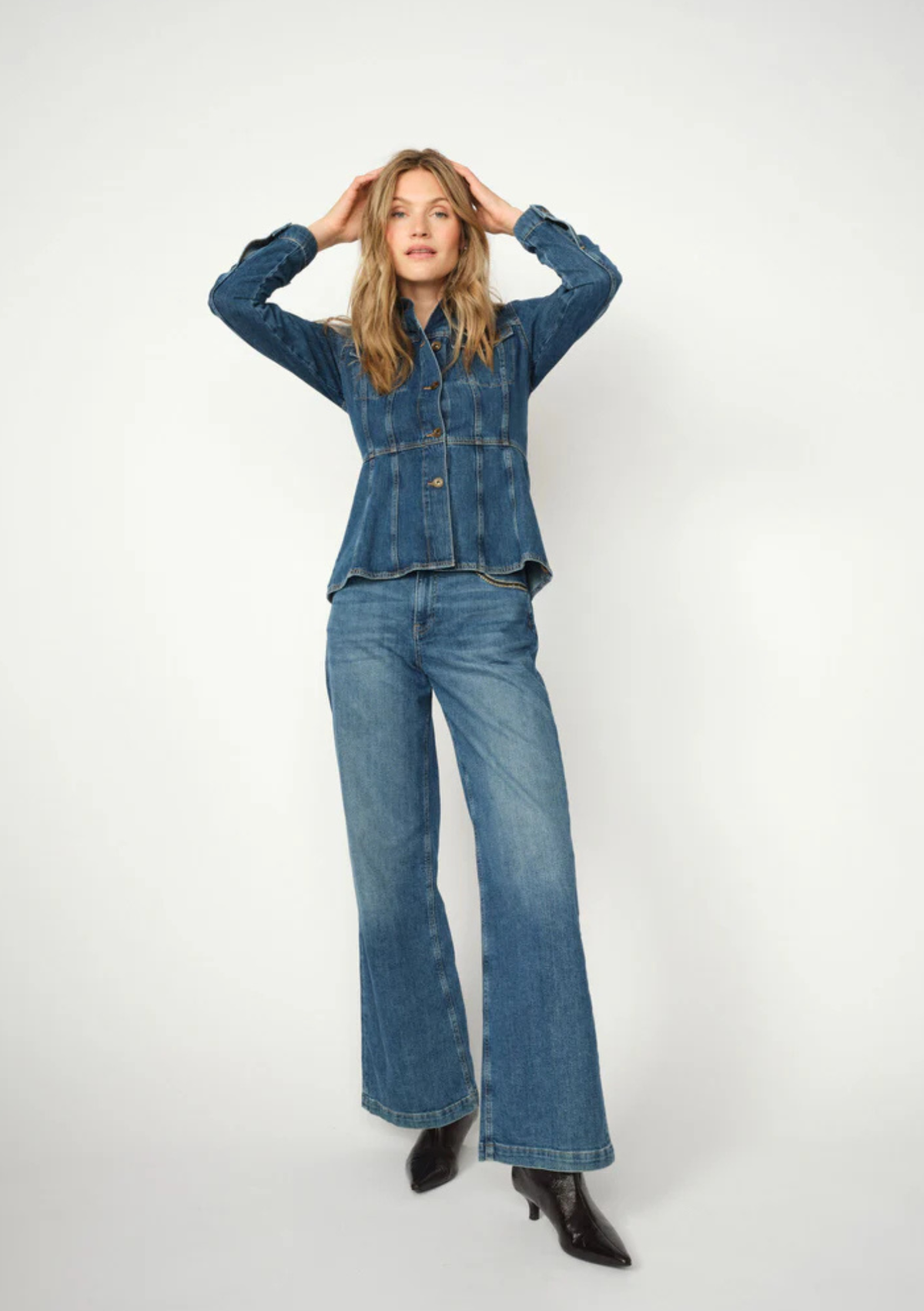 Mos Mosh Dara Deco Jeans - Mid Blue