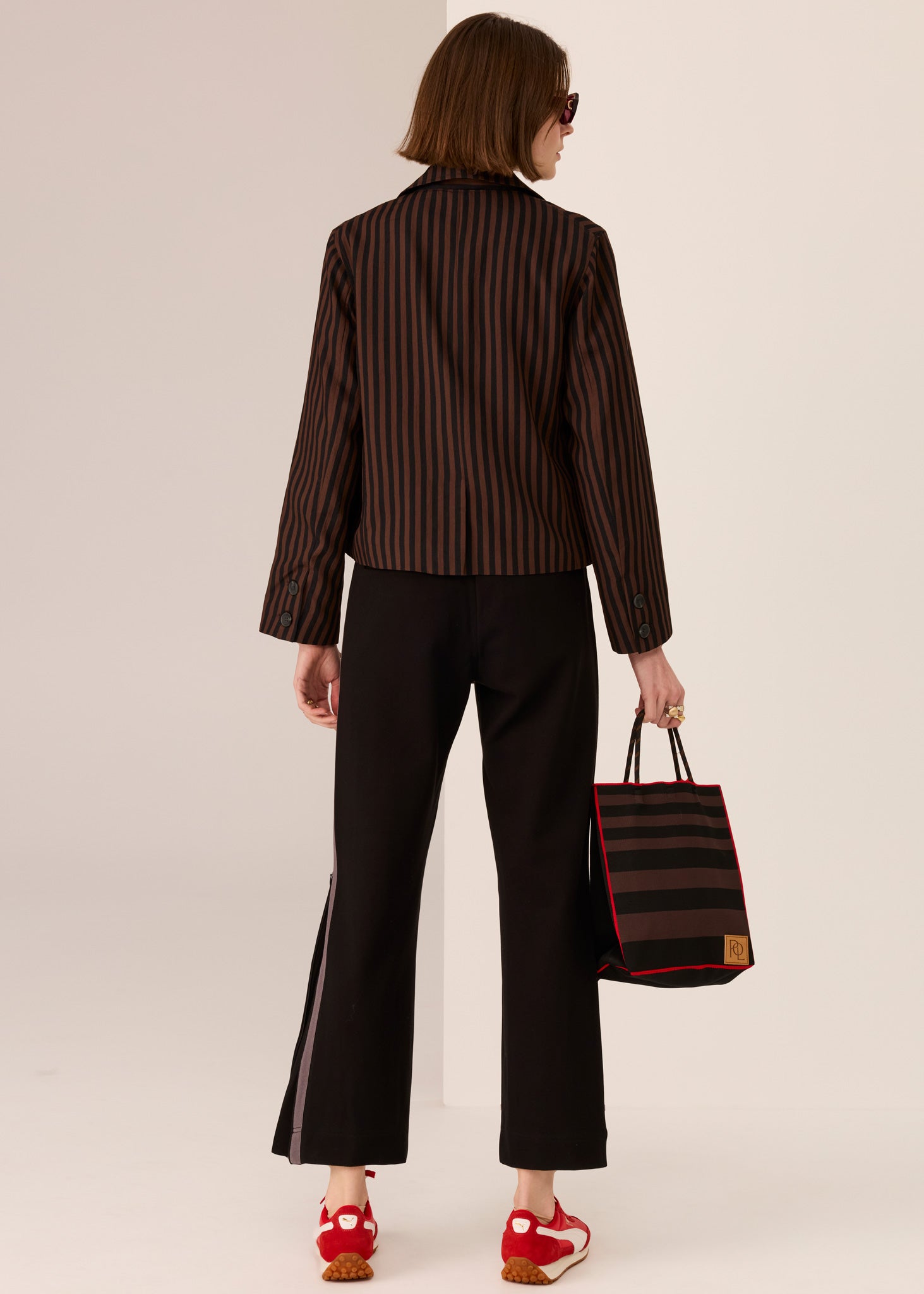 Dara Cropped Jacket - Choc / Black