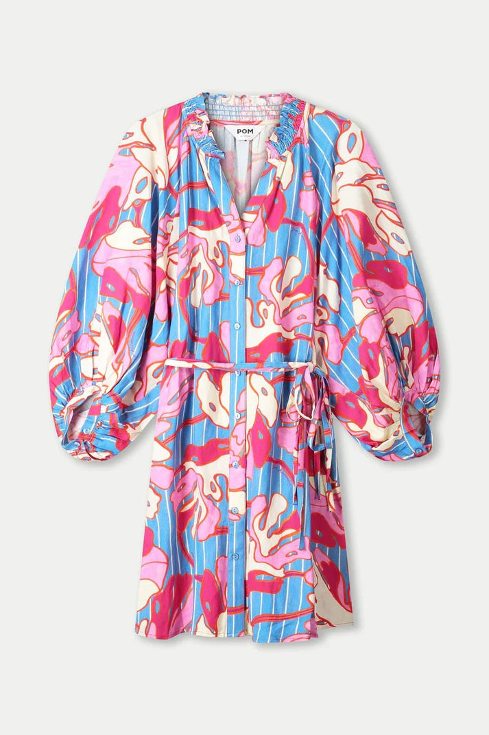 Dress - Urban Flora Striped Linen PRE ORDER