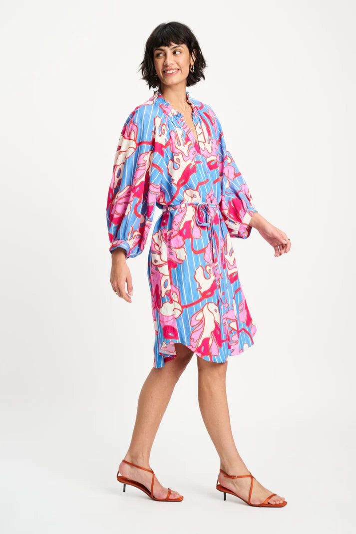 Dress - Urban Flora Striped Linen PRE ORDER