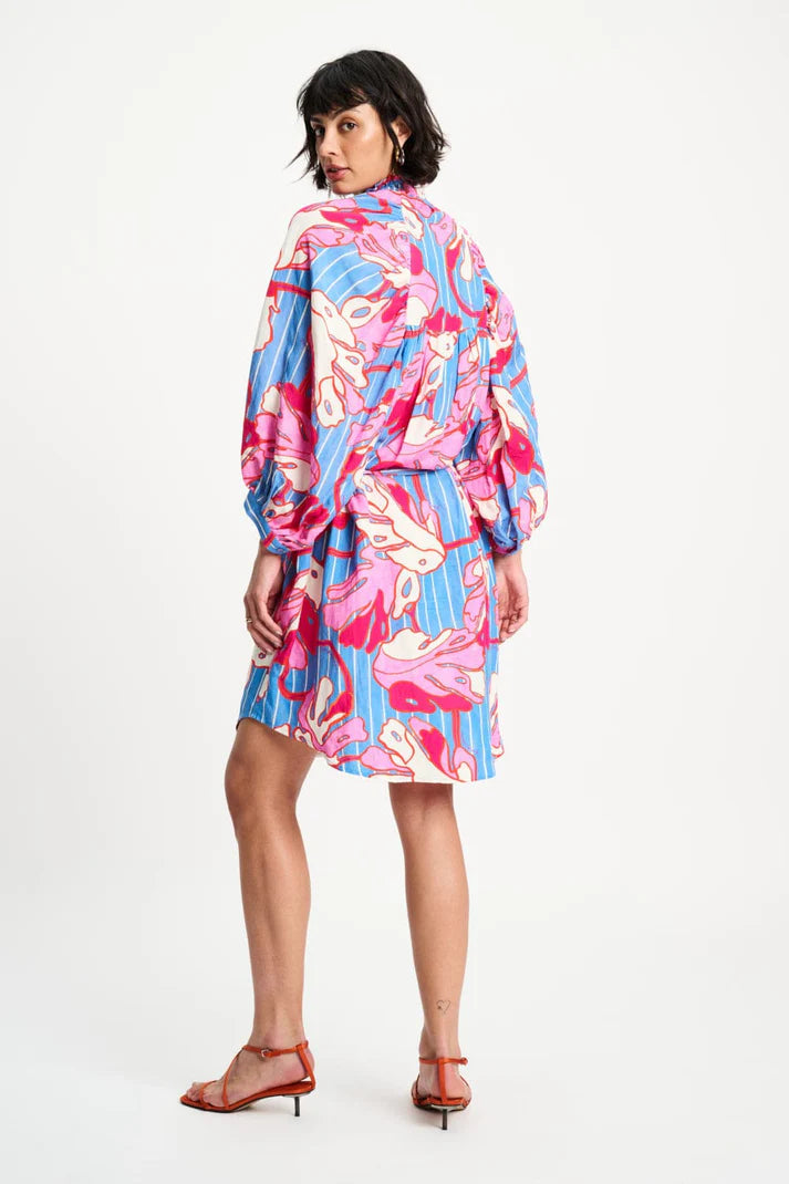 Dress - Urban Flora Striped Linen PRE ORDER