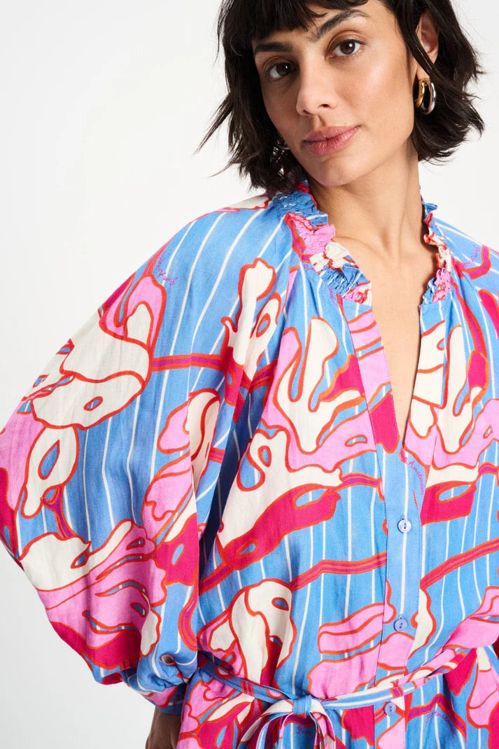 Dress - Urban Flora Striped Linen PRE ORDER