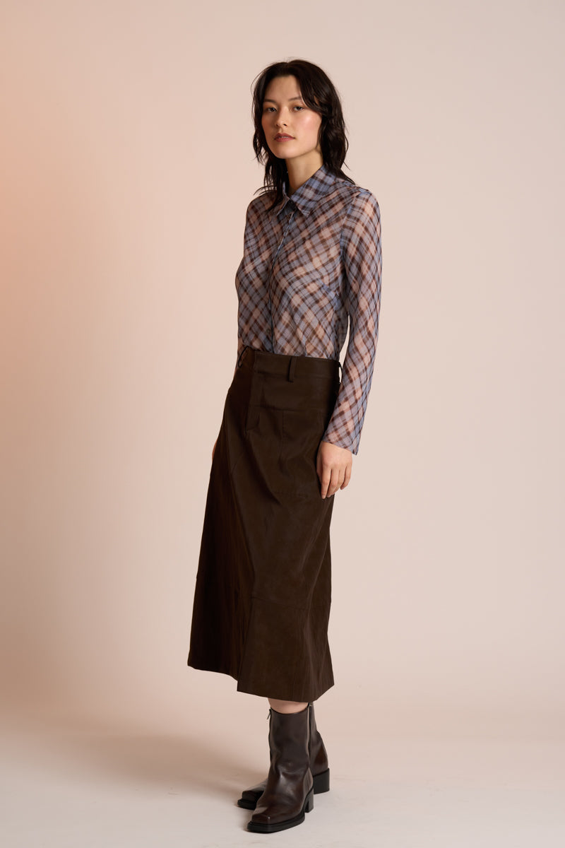 Edgy Shirt - Truffle Check