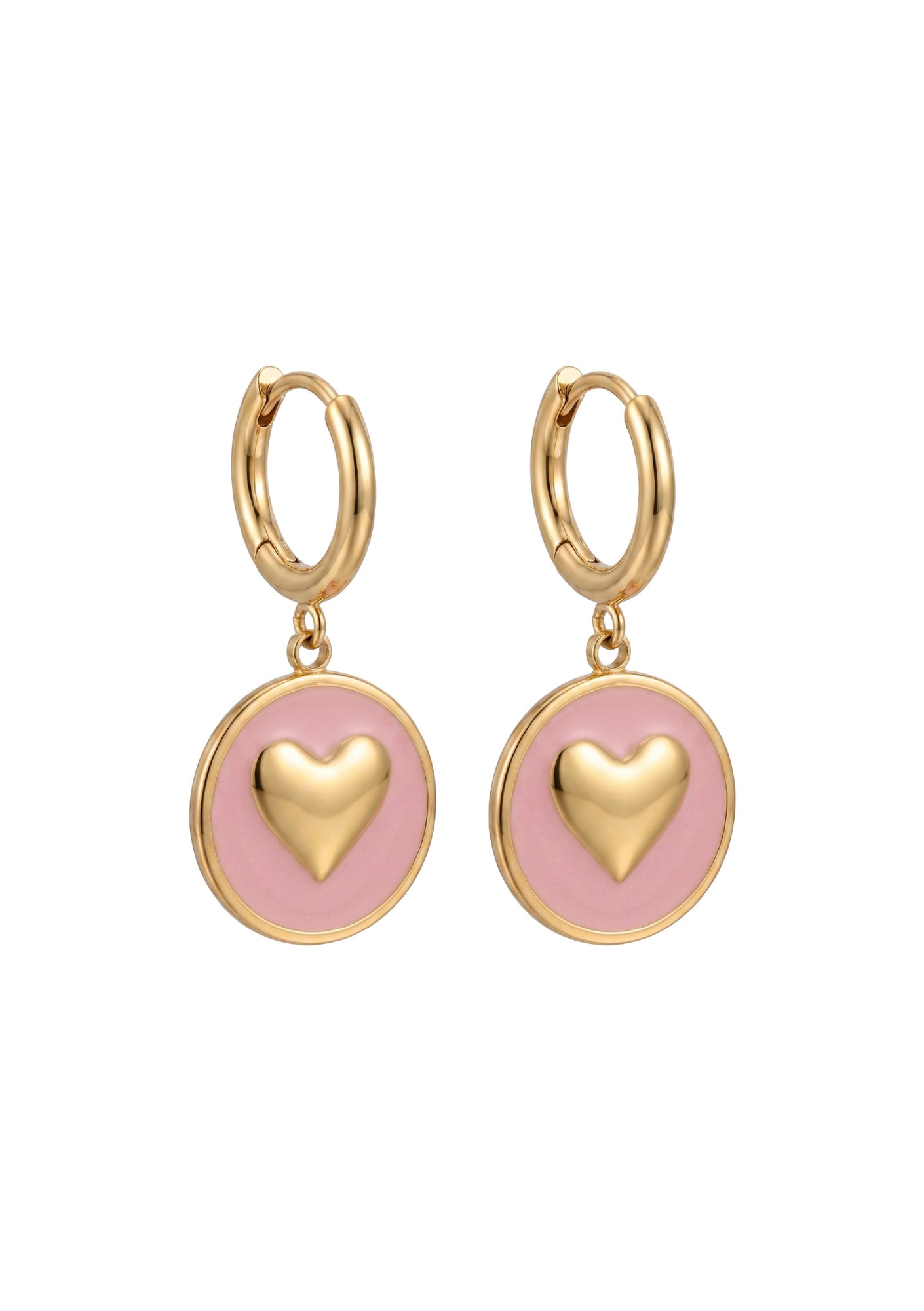 Elba Heart Earring - Pink