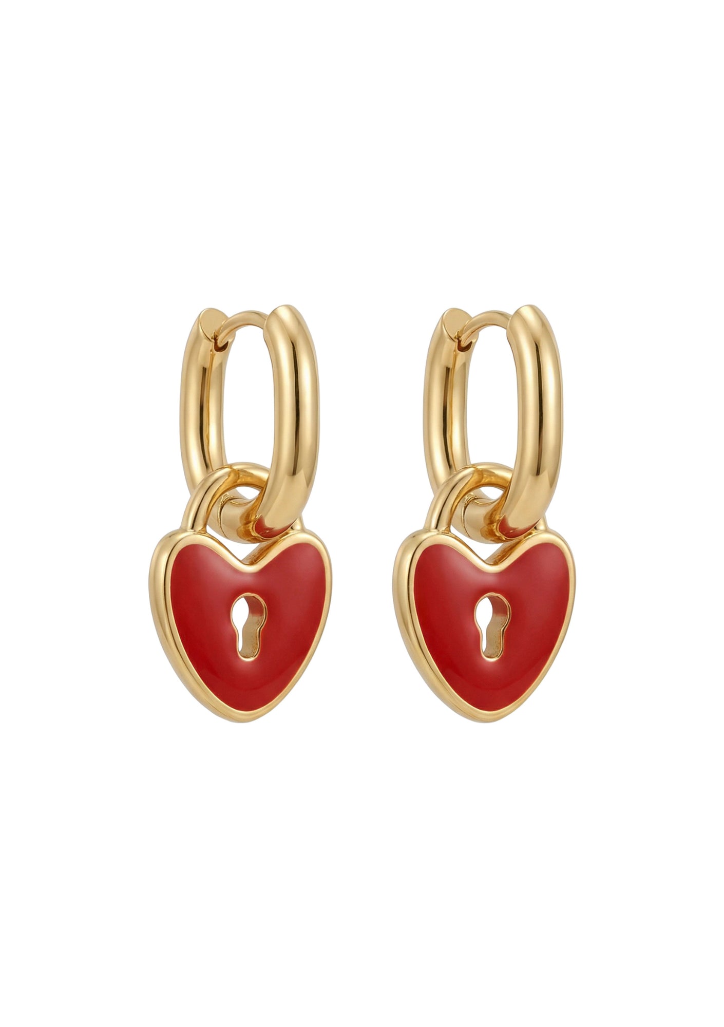 Elba Heart Earring - Red