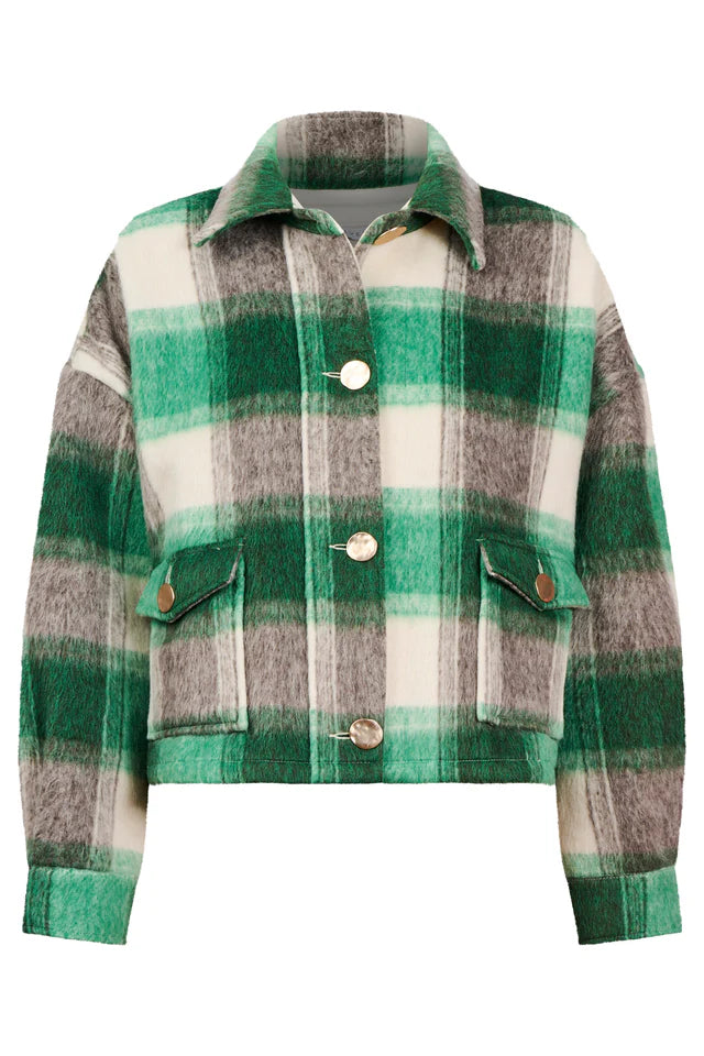 Fargo Cropped Jacket - Green