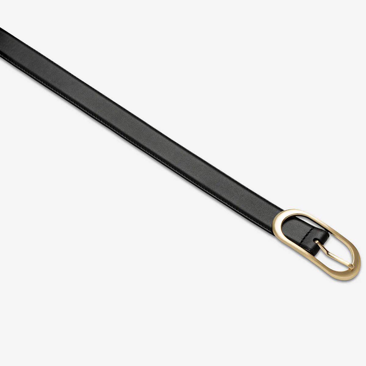 Status Anxiety Final Loop Belt - Black Nappa / Gold