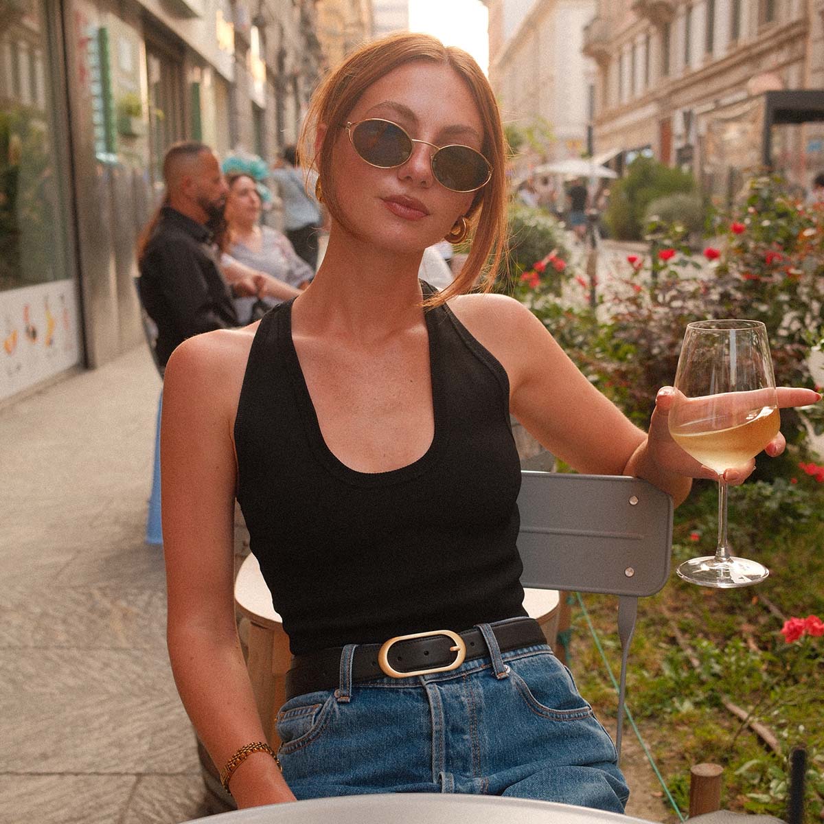 Final Loop Belt - Black Nappa / Gold