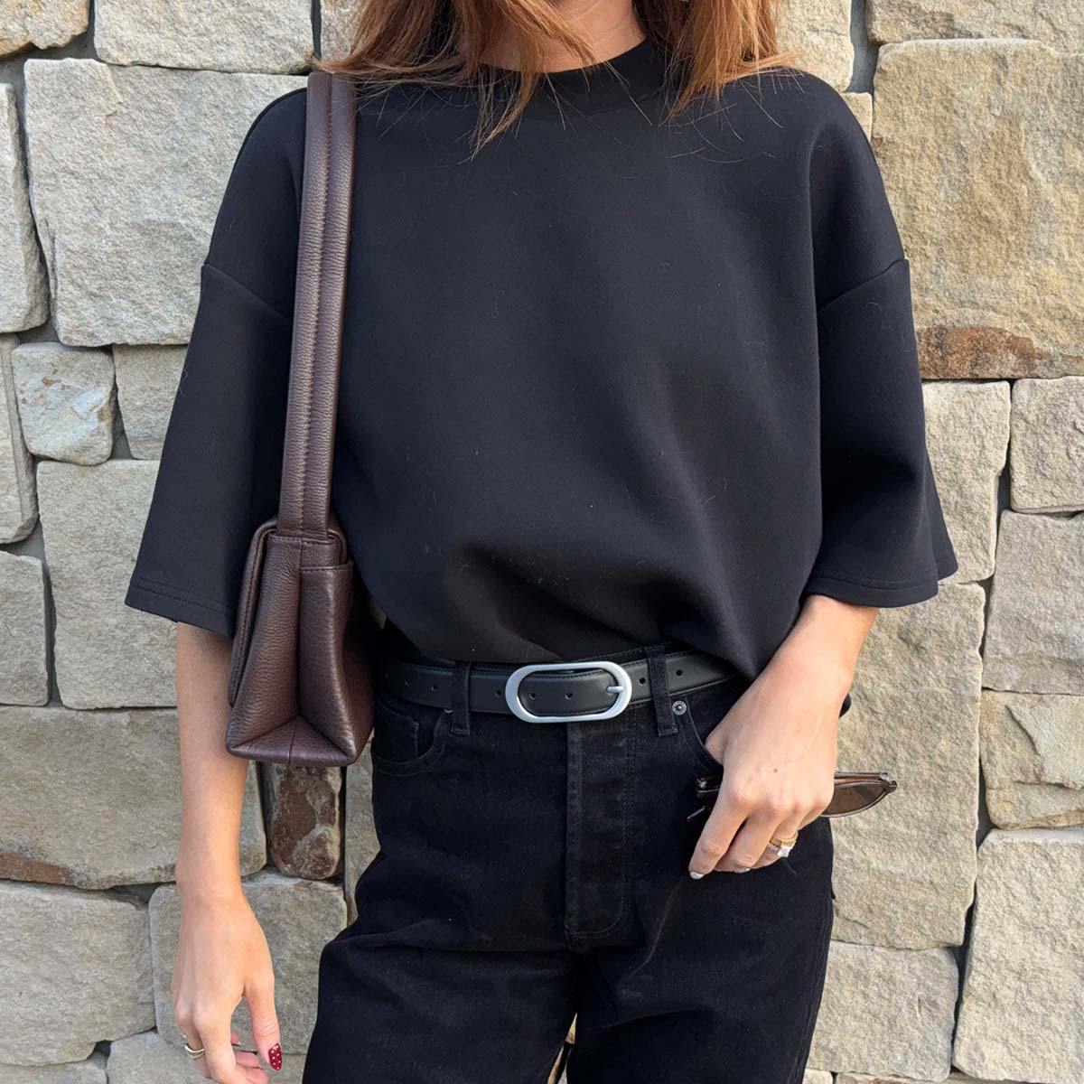 Status Anxiety Final Loop Belt - Black Nappa / Silver