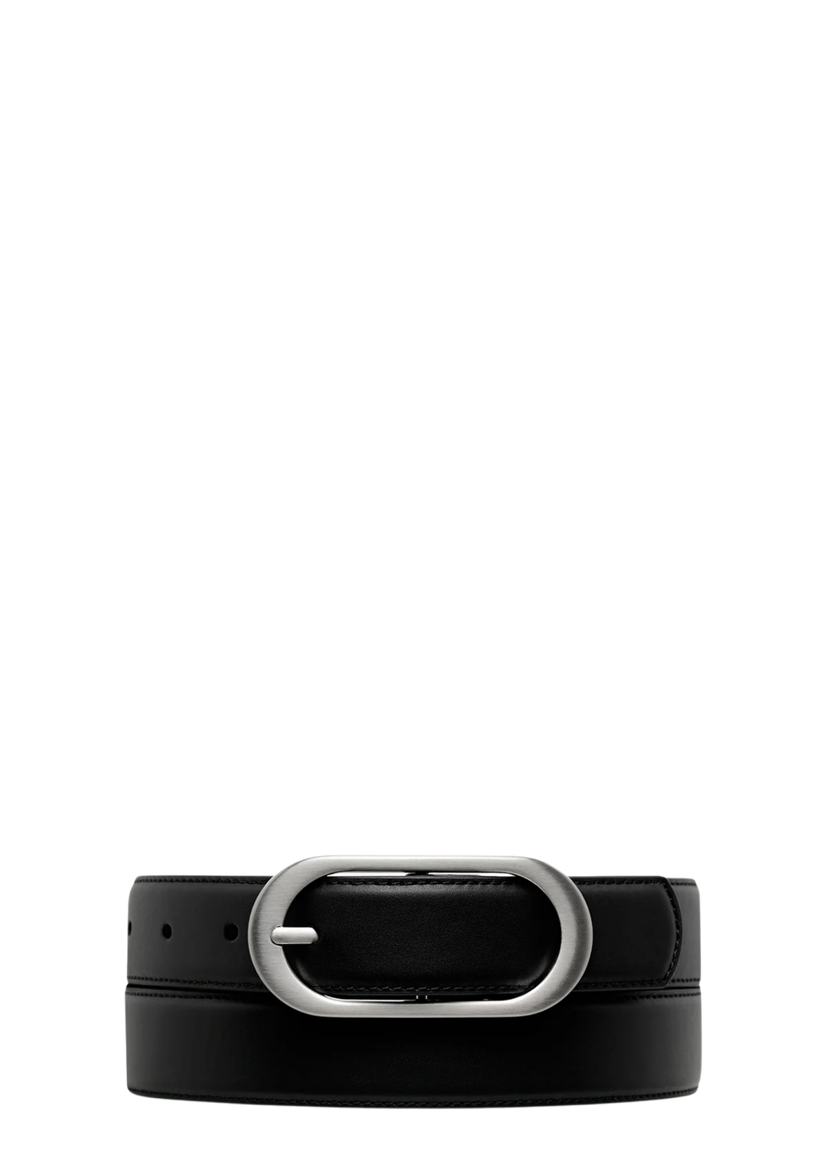 Status Anxiety Final Loop Belt - Black Nappa / Silver