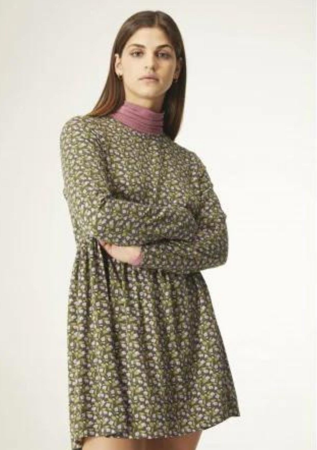 Compania Fantastica CLEARANCE Floral Mini Dress - Green / Pink