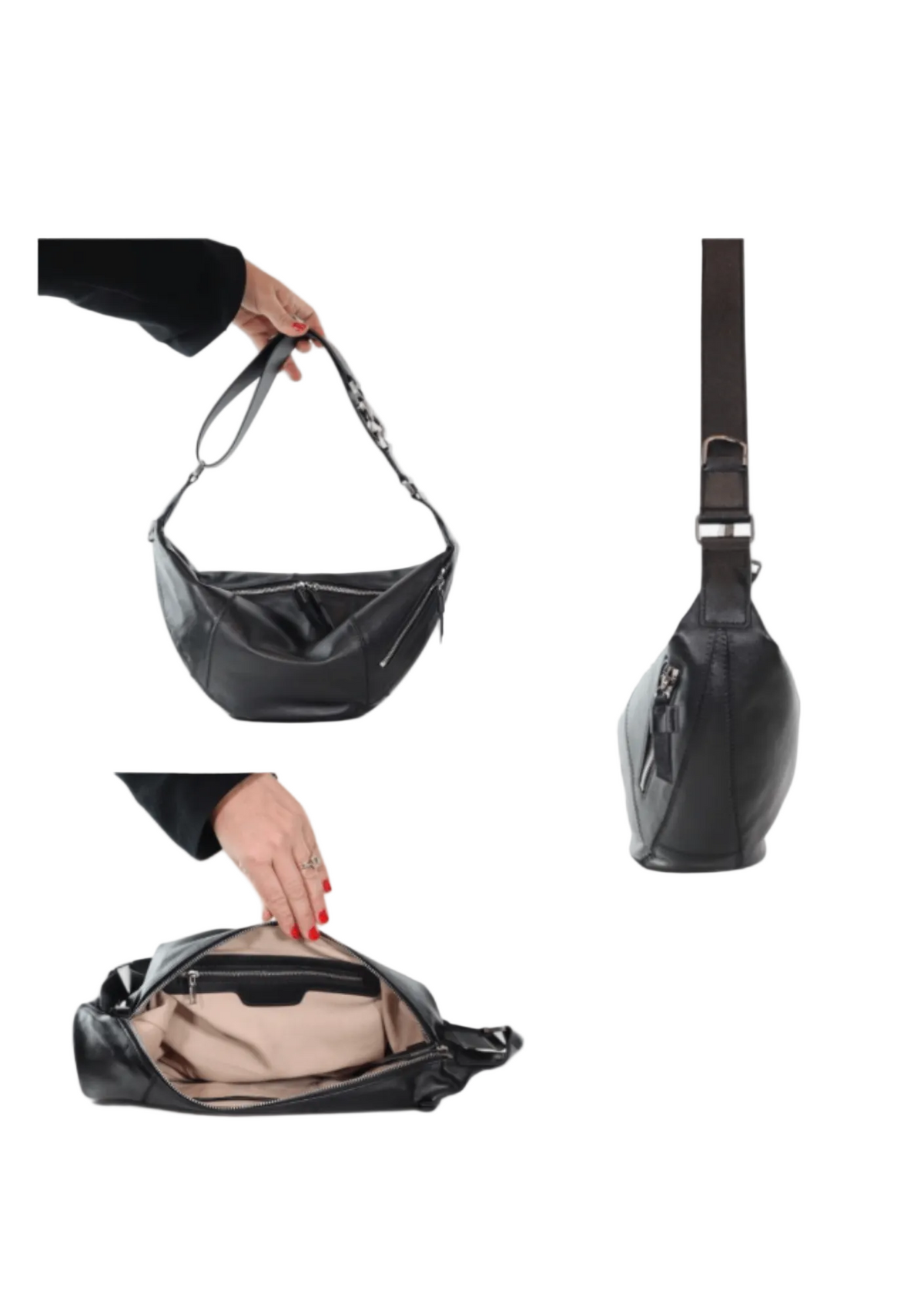 Minx Fortune Kiss Crossbody Bag - Black