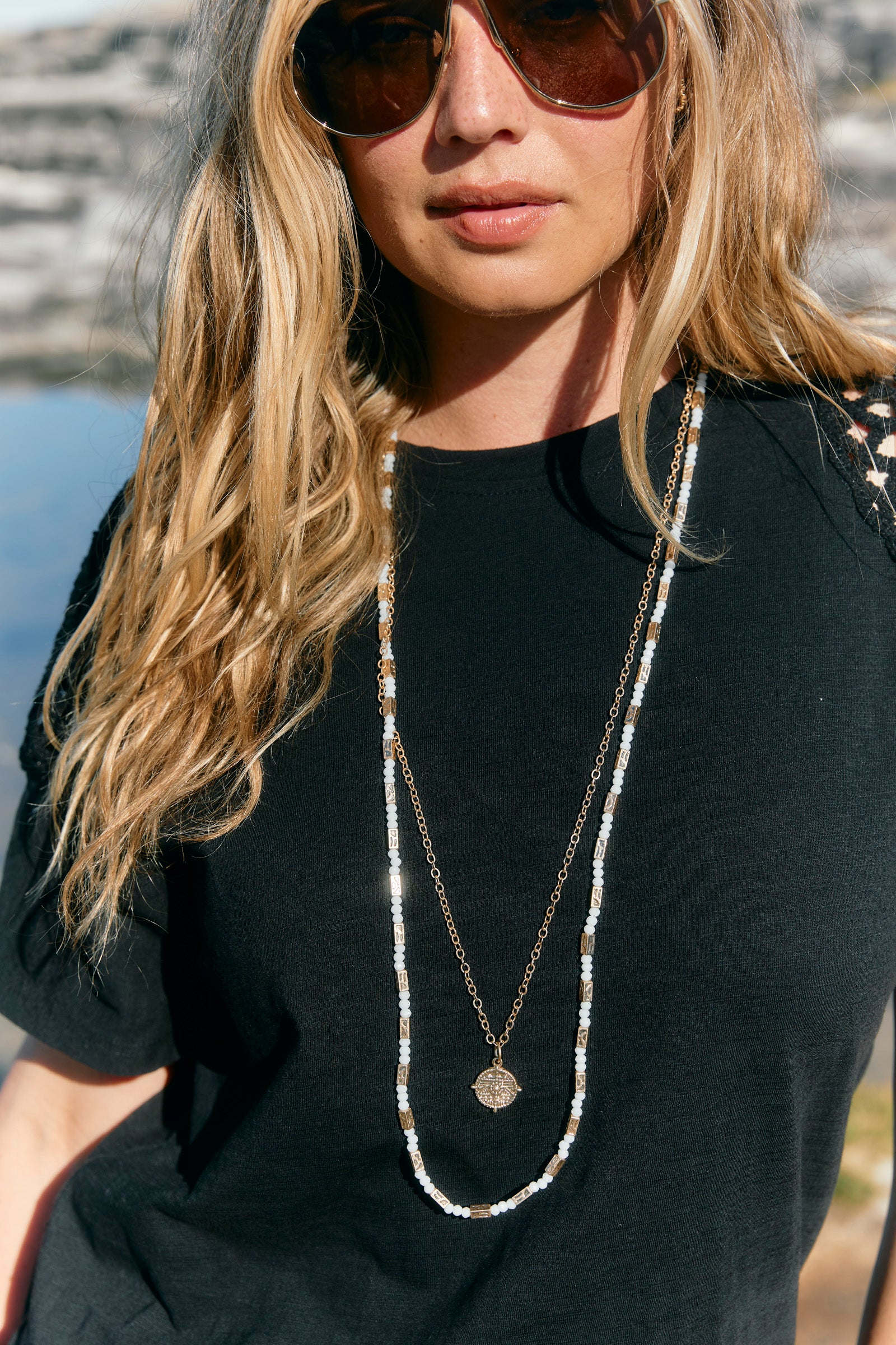 Frida Necklace - Gold / White COMING SOON