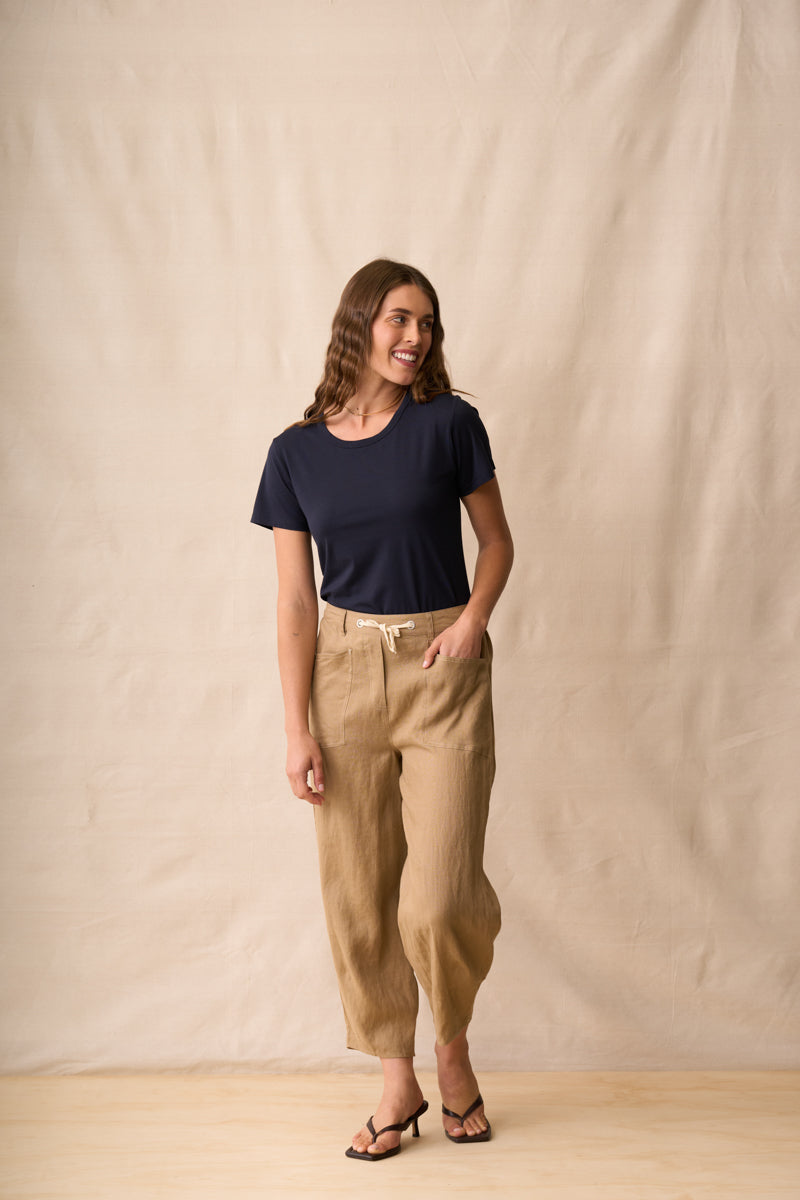 Greer Pant - Biscotti / Ivory