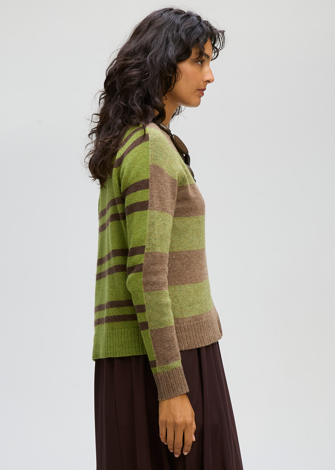 Grove Stripe Cardi - Cocoa
