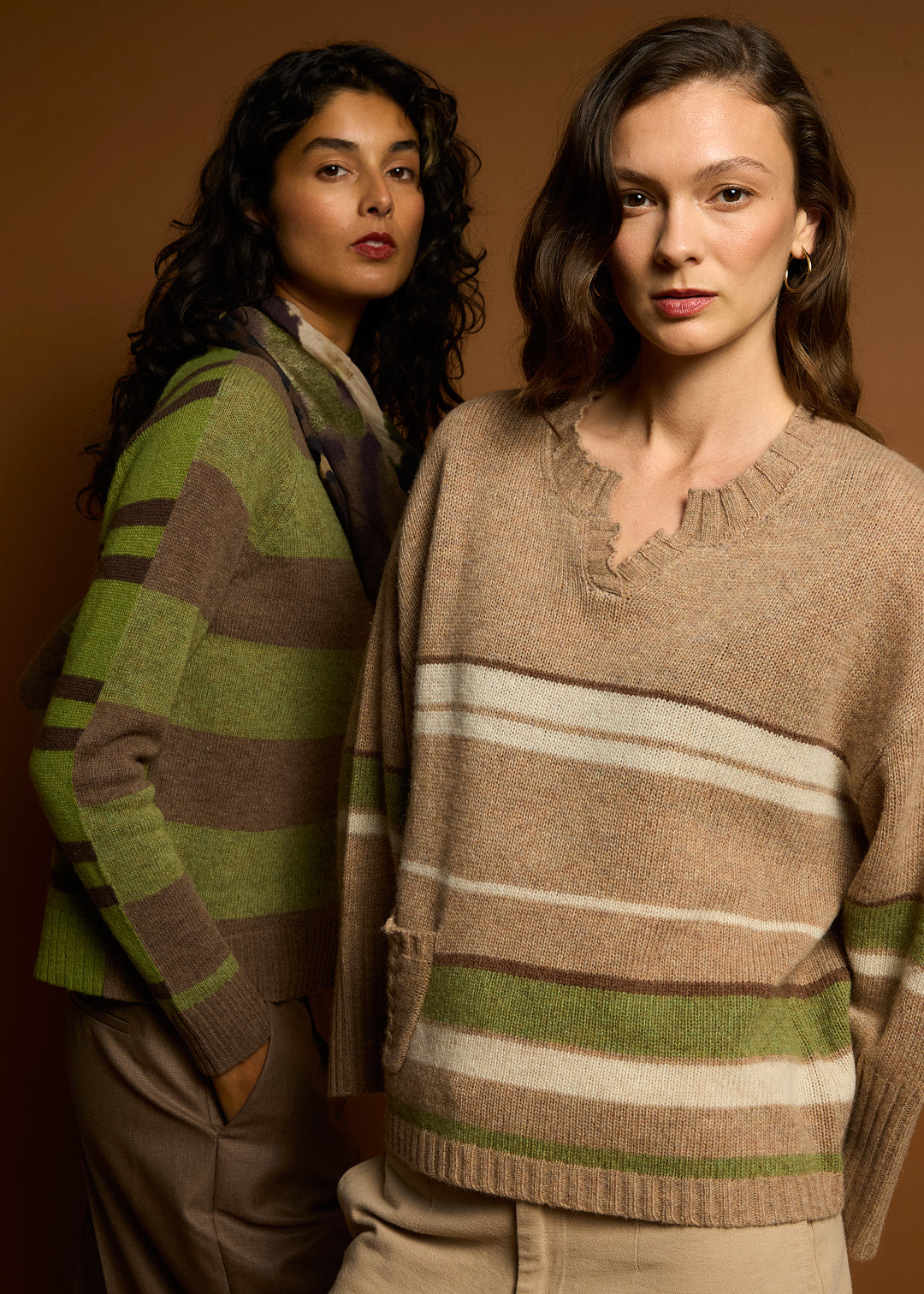Grove Stripe Cardi - Cocoa