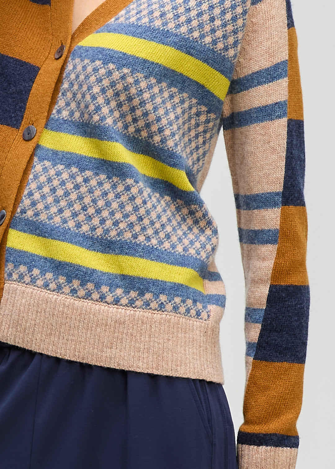 Grove Stripe Cardi - Toffee