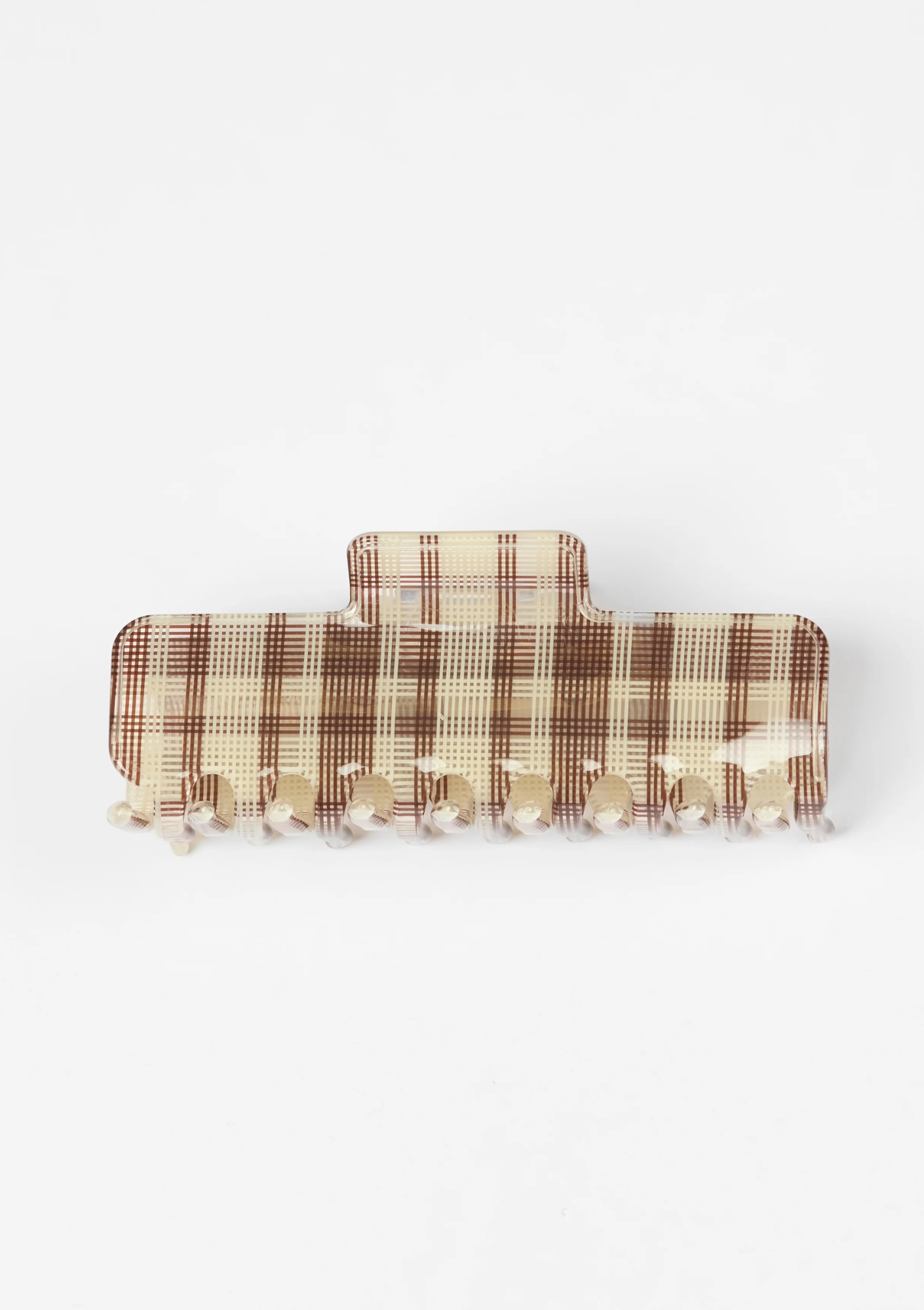 Stella + Gemma Hair Claw - Tartan Brown