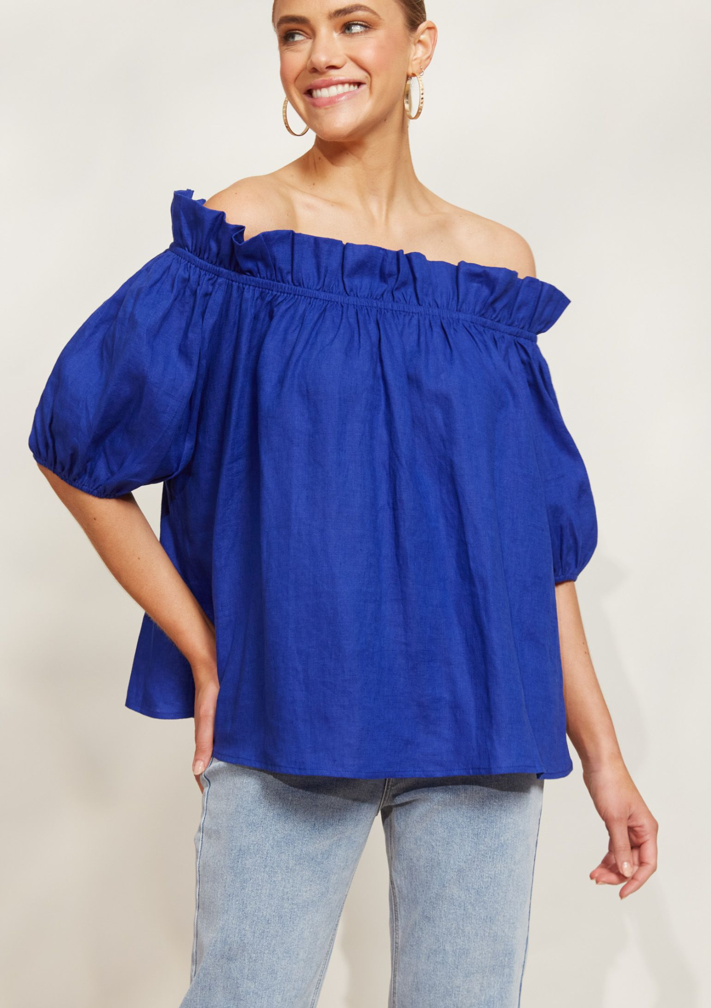 Halcyon Ruched Top - Cobalt