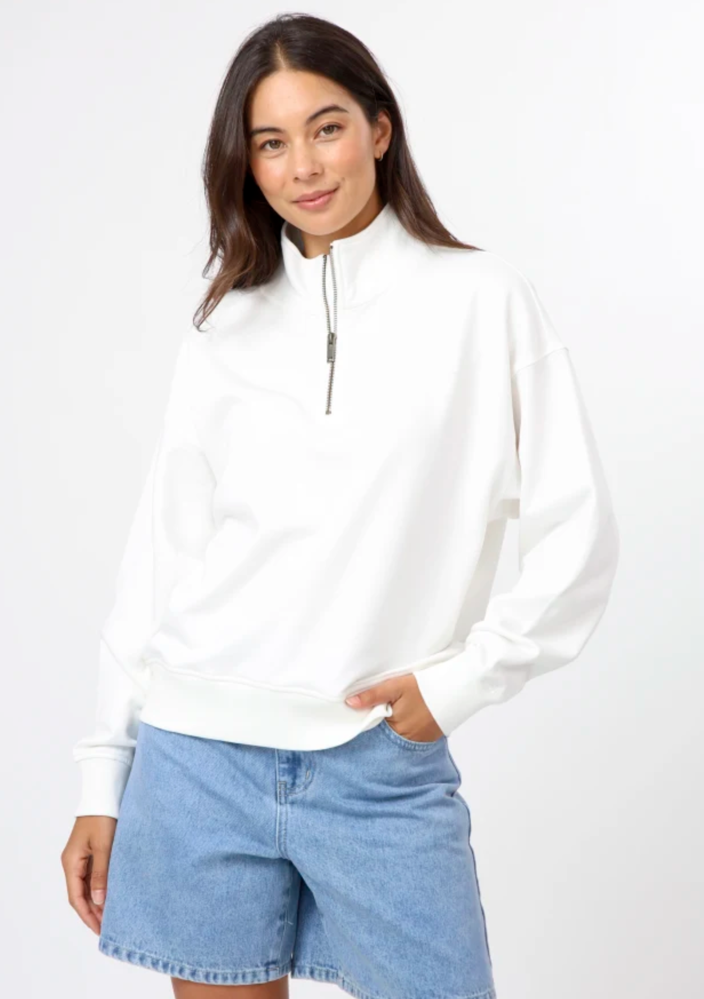1/4 Zip Sweatshirt - Pearl Mist COMING SOON