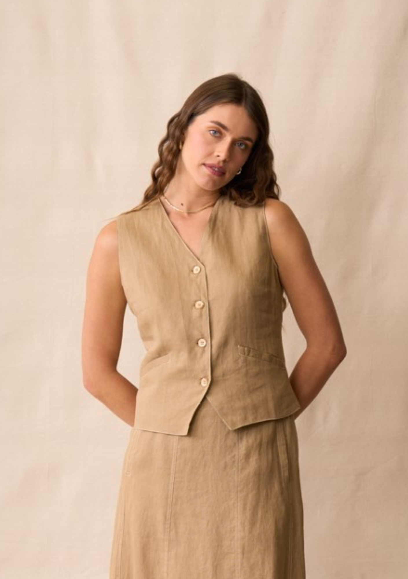 Harper Vest - Biscotti COMING SOON