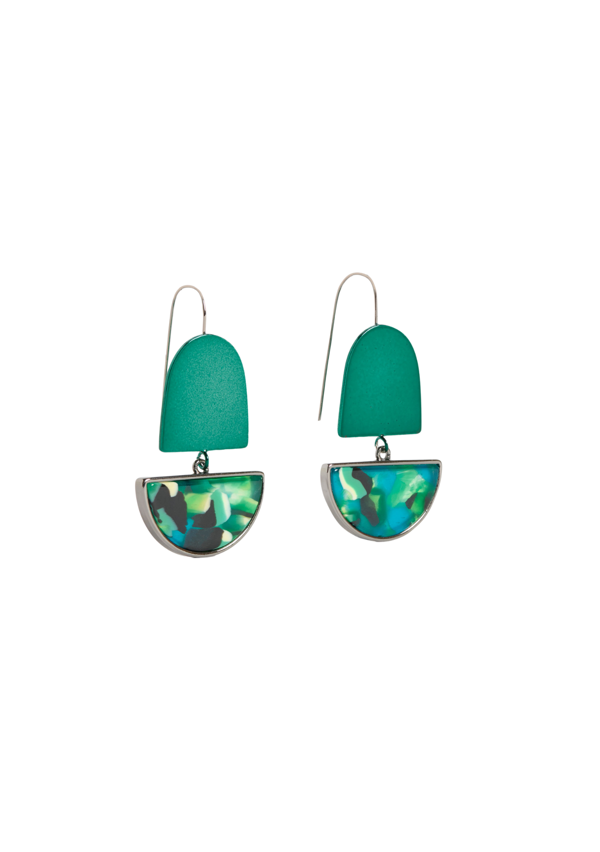 Elk Heran Hook Earrings - Green Tortoiseshell