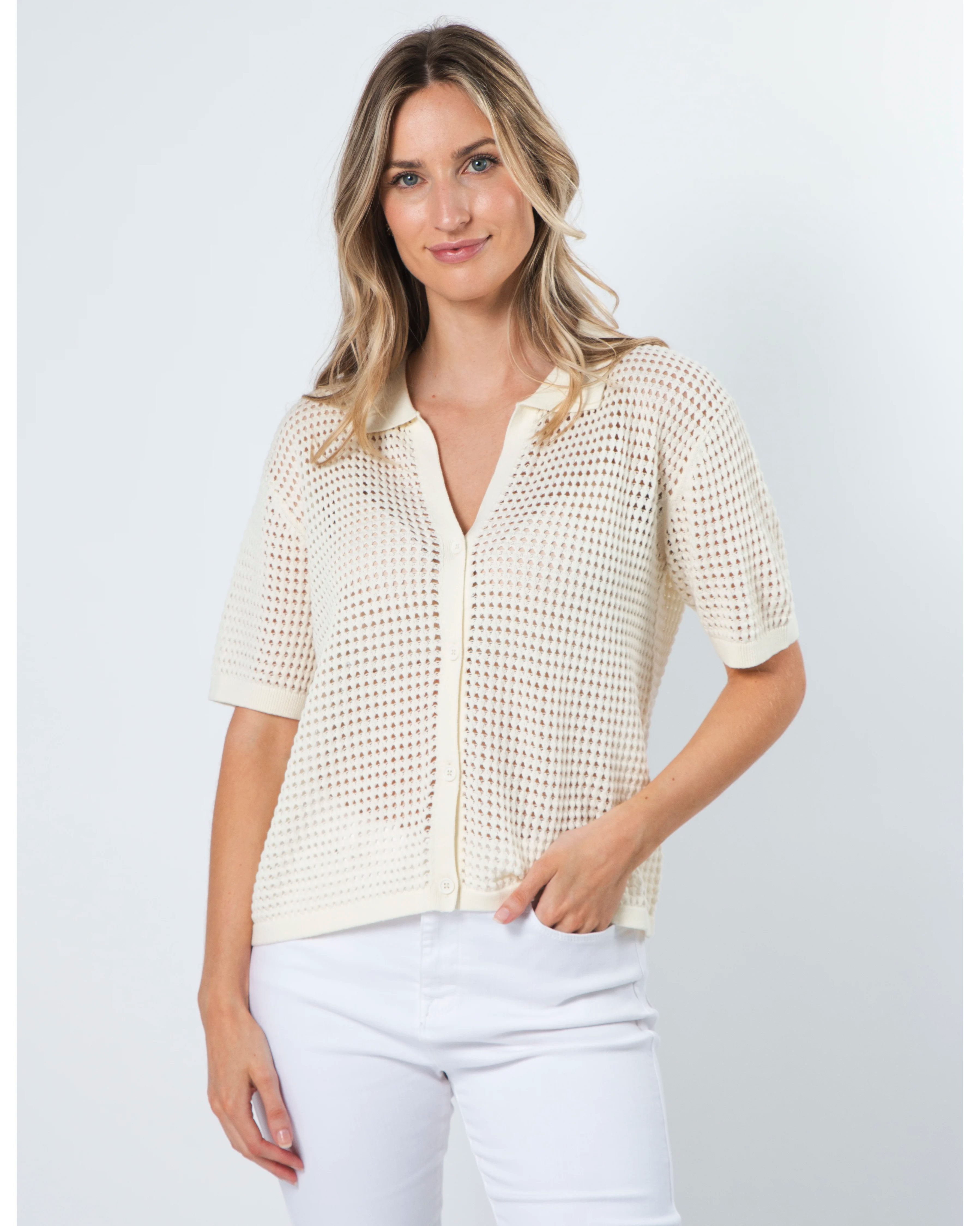 Holly Knit Top - Bone