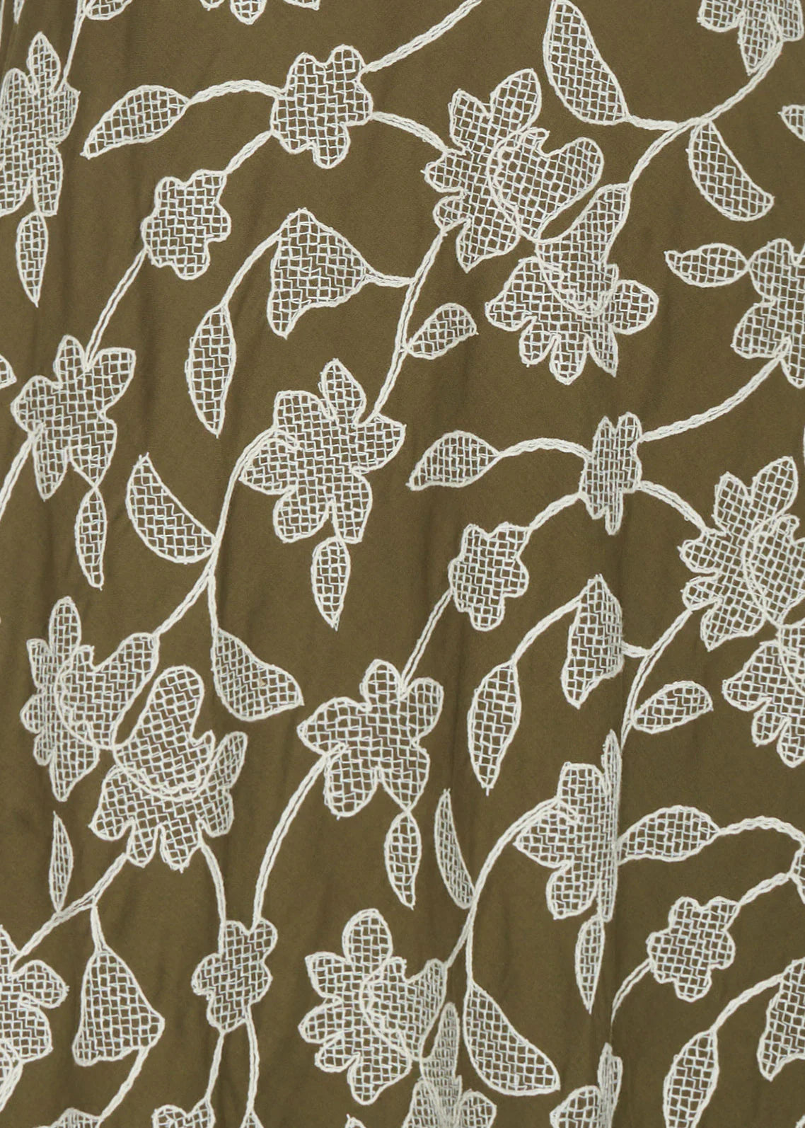 Hugo Dress - Khaki Embroidery