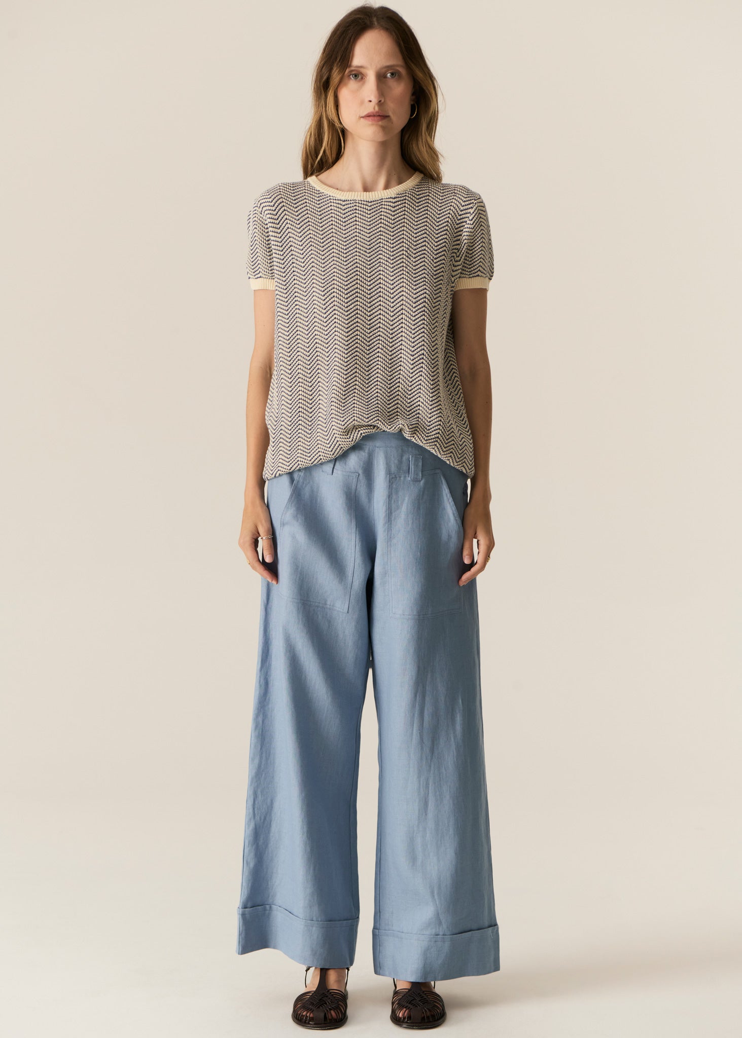 Jules Tee - Blue / Ivory