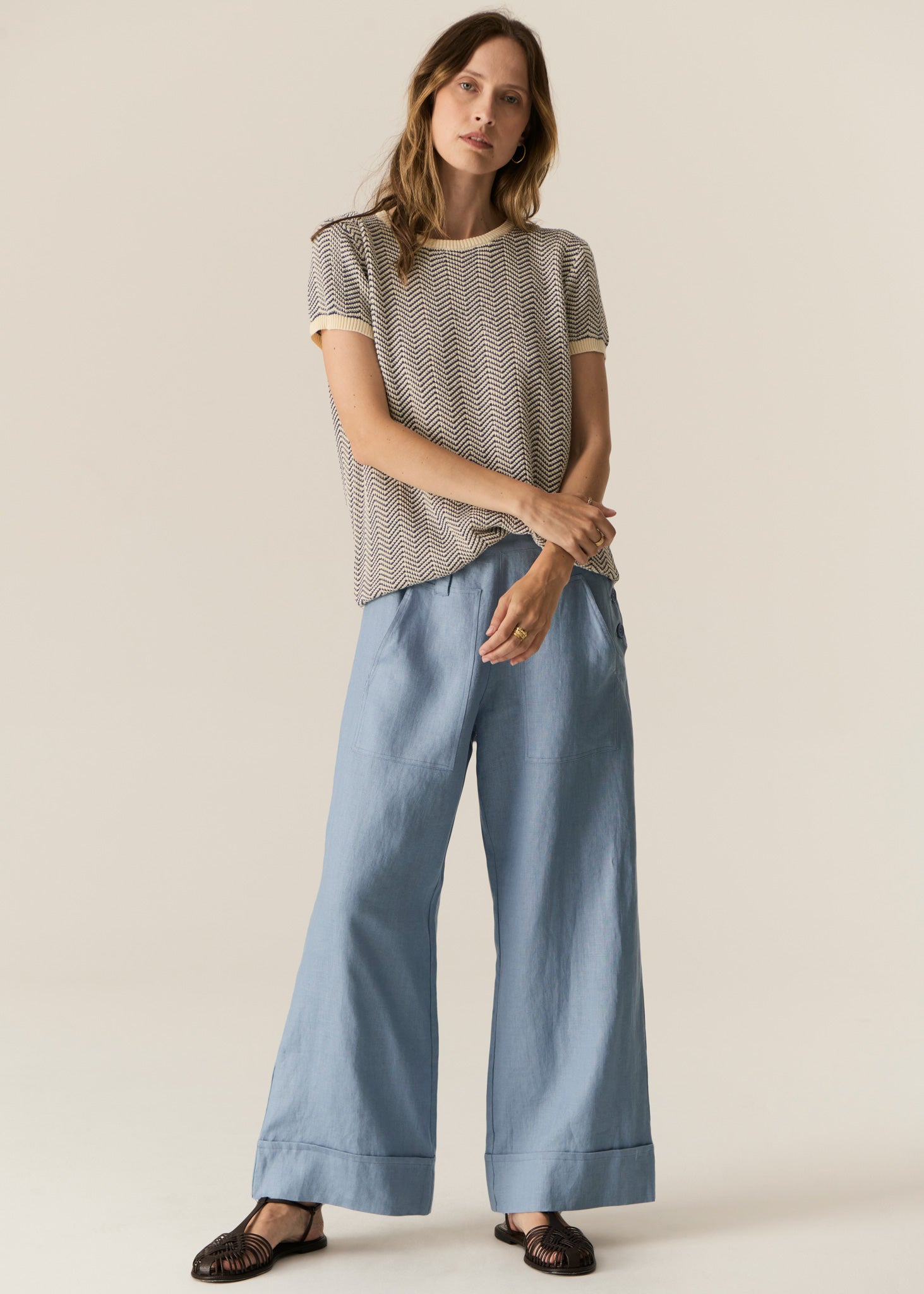 Jules Tee - Blue / Ivory