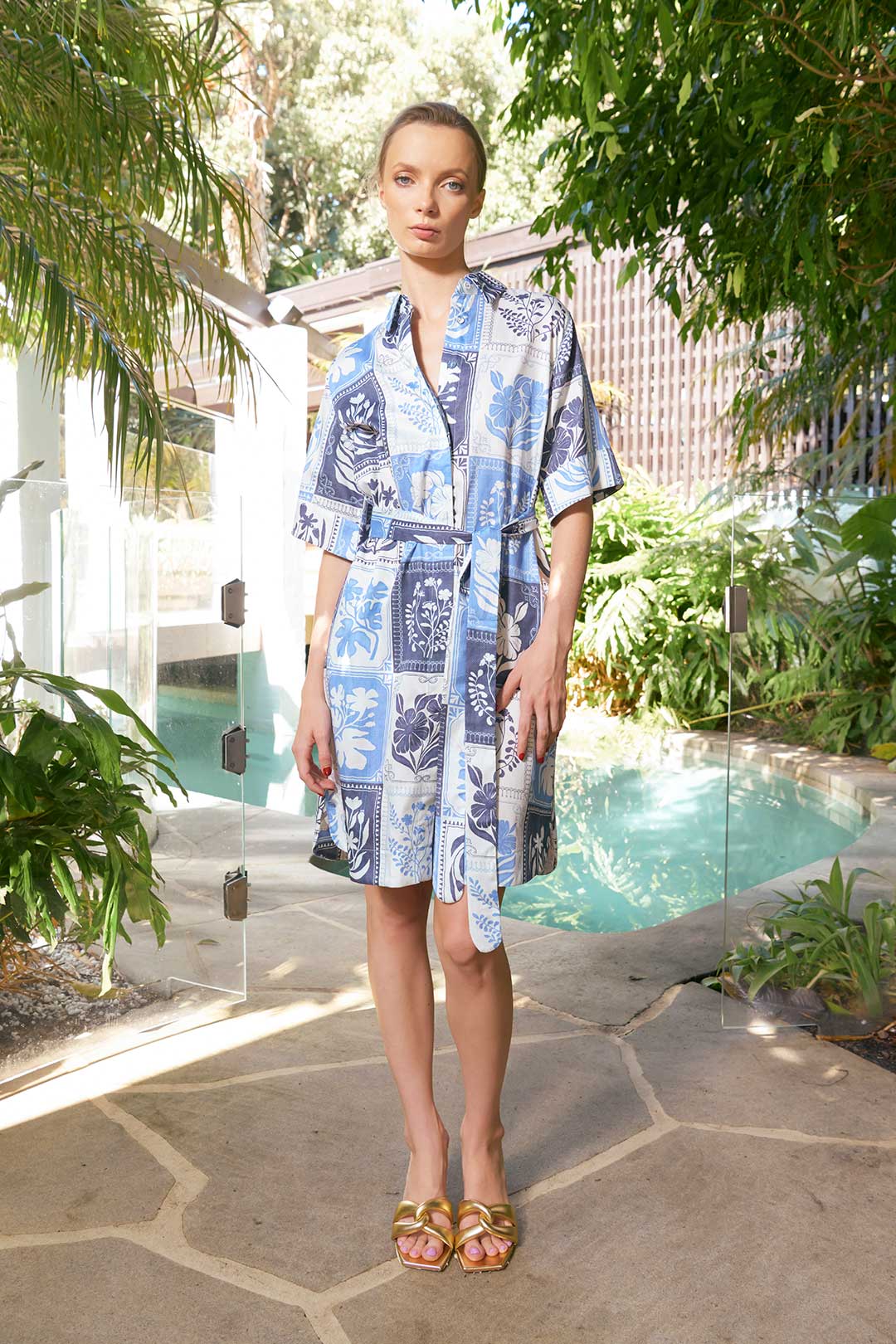 Kiara Botanical Dress - Denim