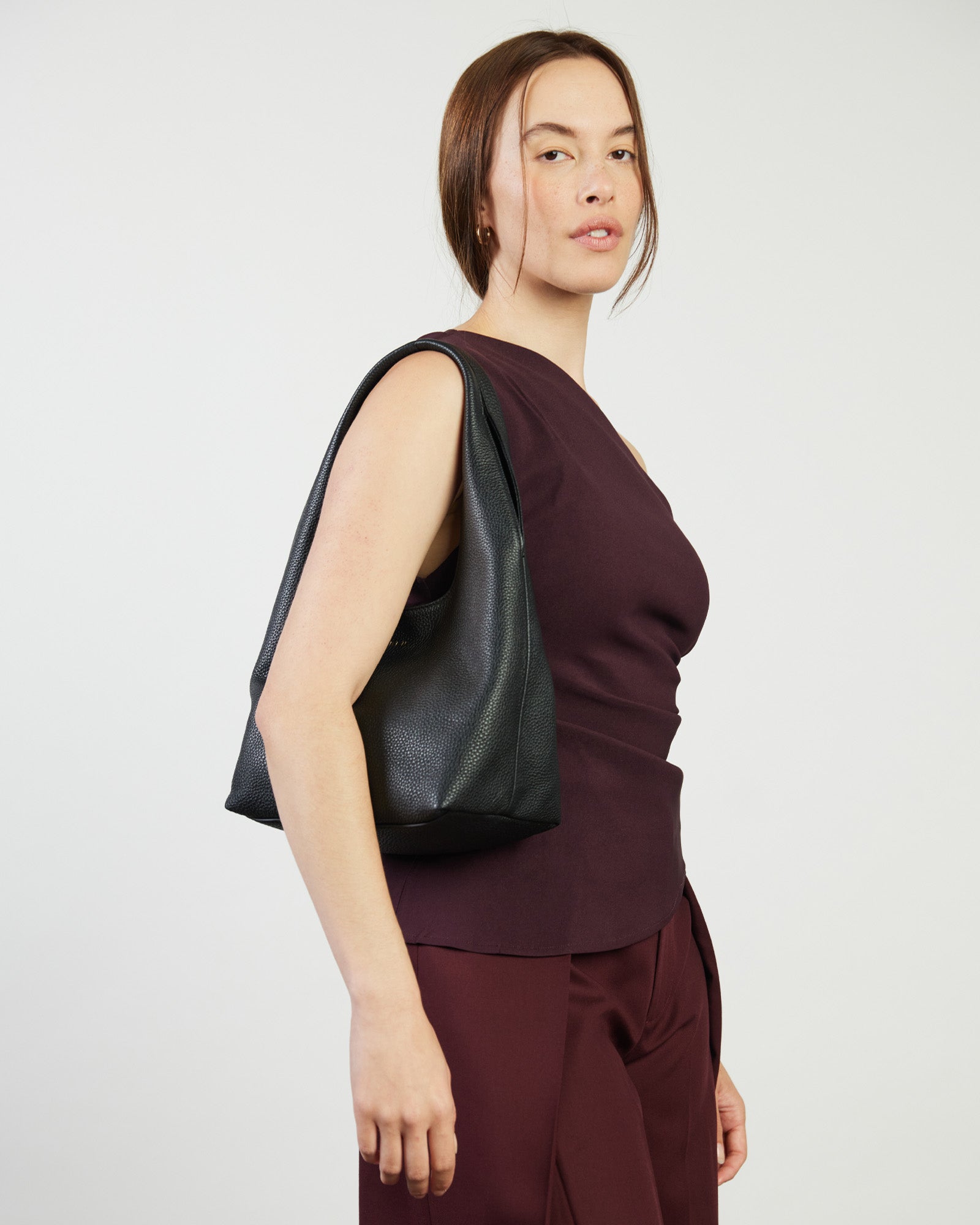 Kiki Shoulder Bag - Black Lightly Milled