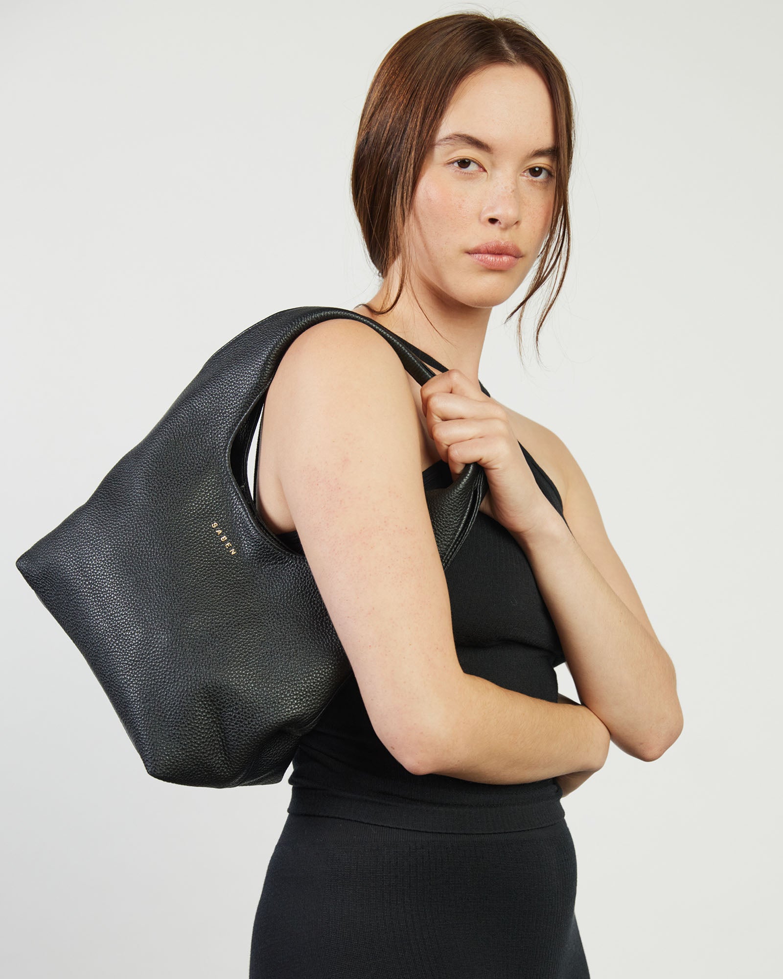 Kiki Shoulder Bag - Black Lightly Milled