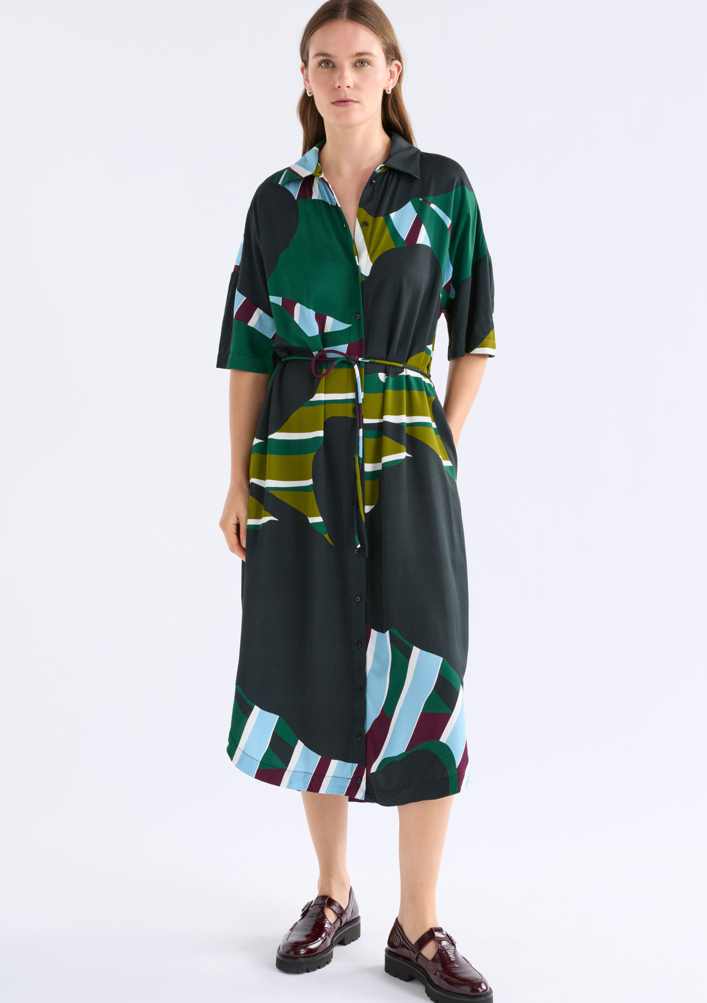 Kobaii Shirt Dress - Stribe Print