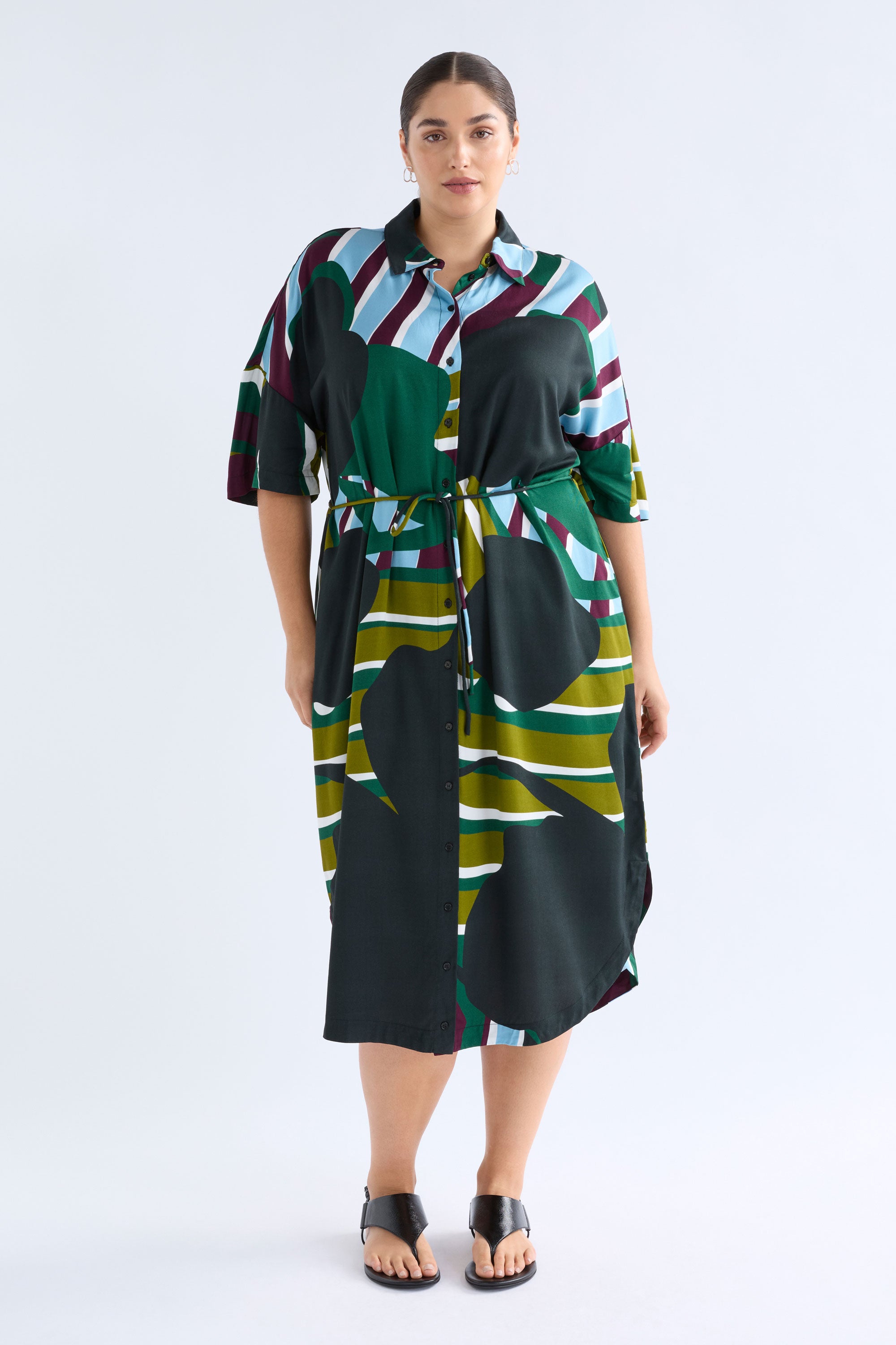 Kobaii Shirt Dress - Stribe Print