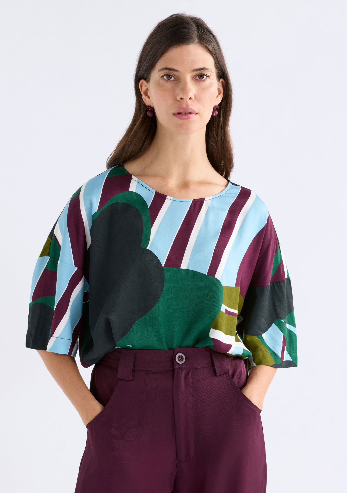 Kobaii Top - Stribe Print