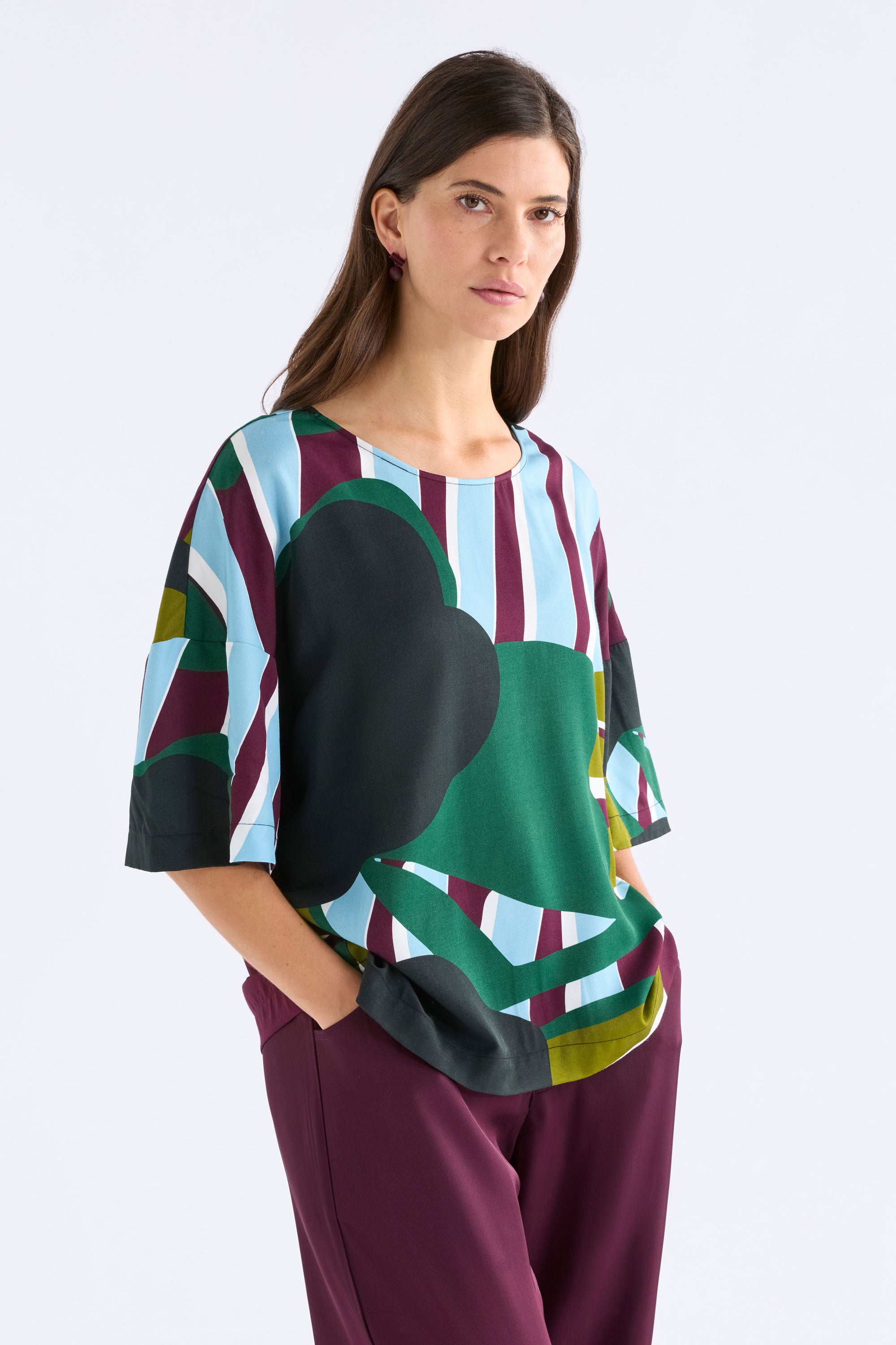 Kobaii Top - Stribe Print