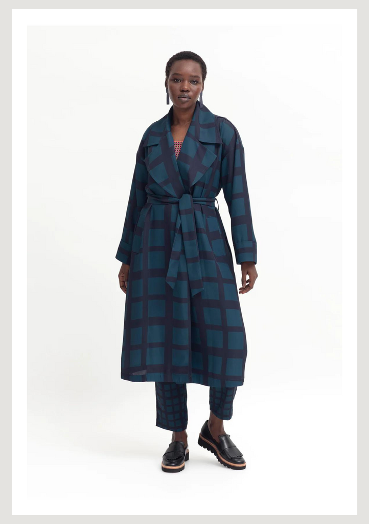 Checked on sale trench coat