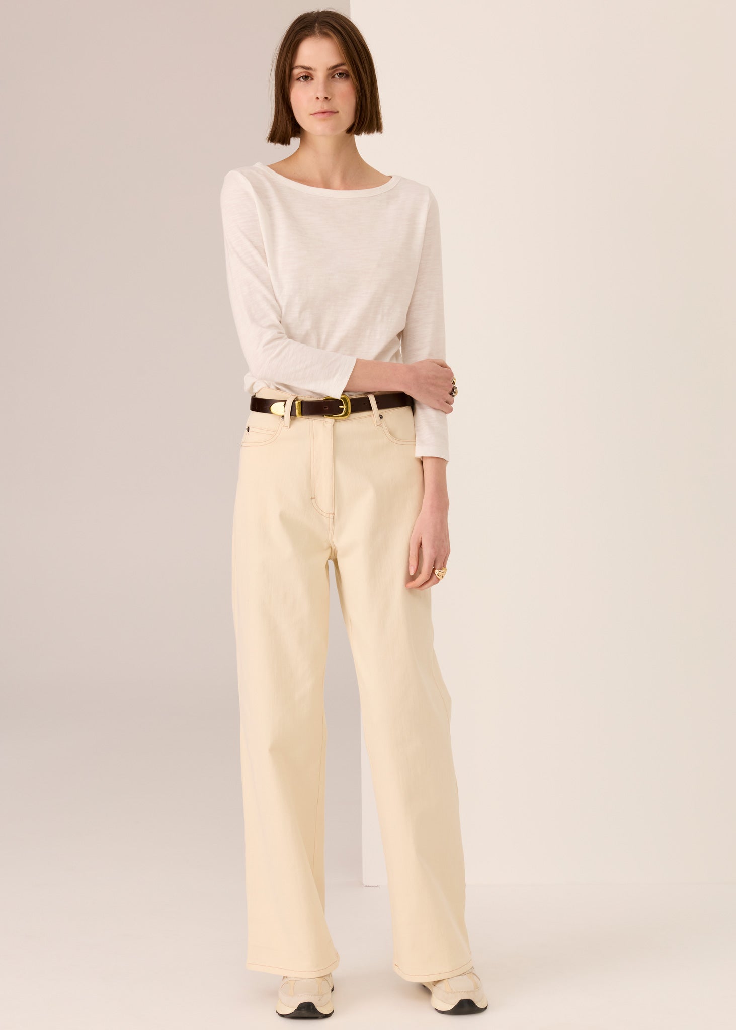 Lana Wide Leg Jean - Ivory