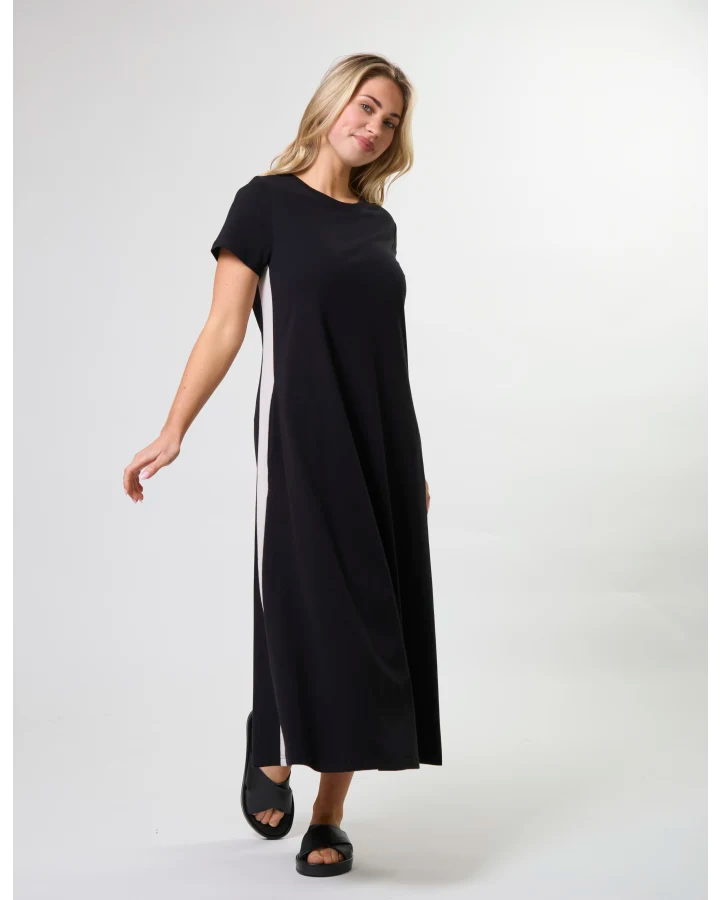 Leah Dress - Black Stripe